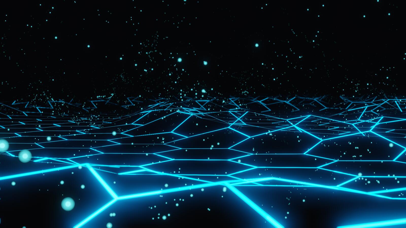 Wallpapers particles wallpaper blue hexagons glowing on the desktop