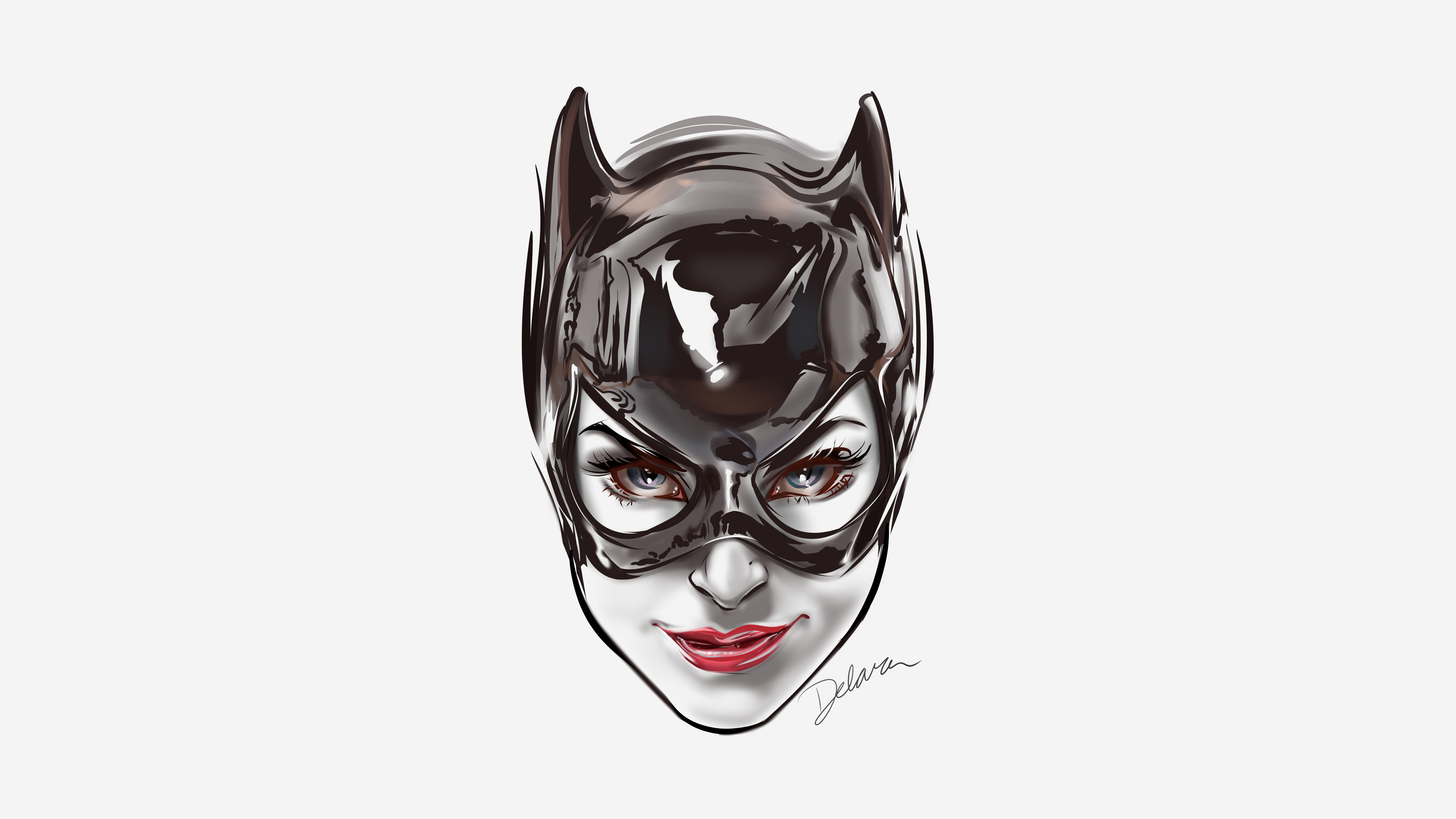 桌面上的壁纸猫女 脸 蝙蝠侠