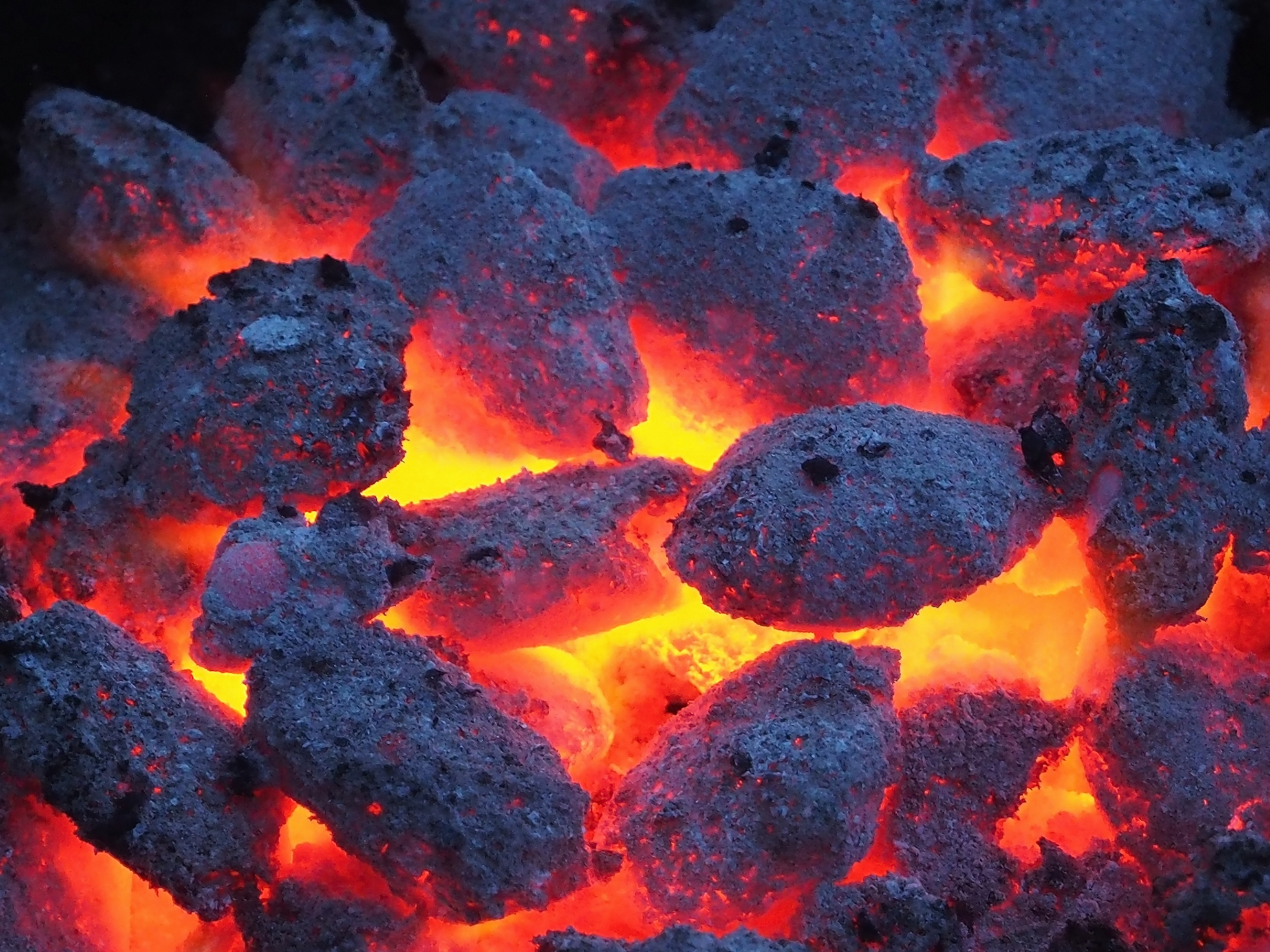 Бесплатное фото Горячий древесный уголь
