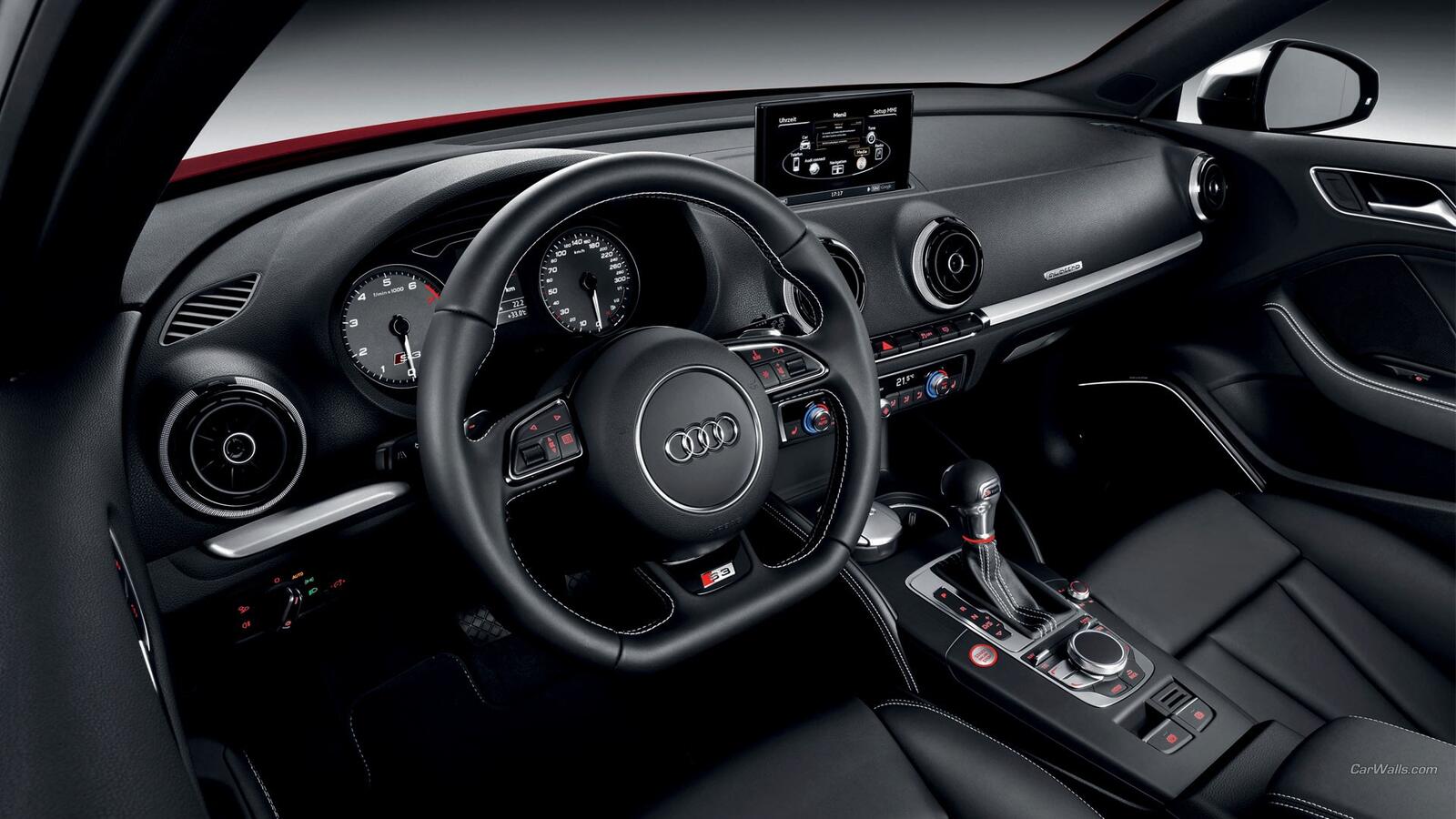 Free photo Audi`s black interior