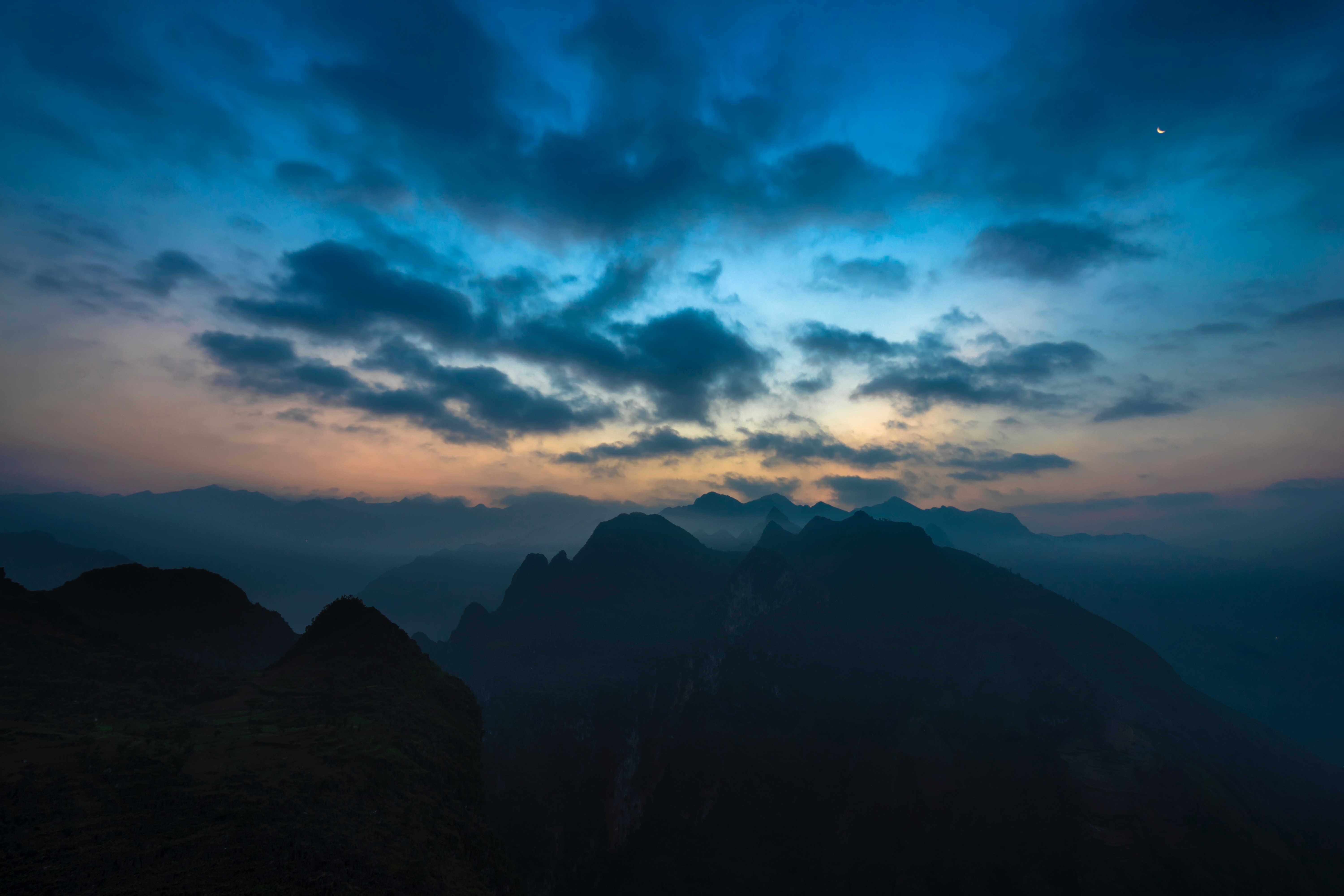 Wallpapers twilight mountains nature on the desktop