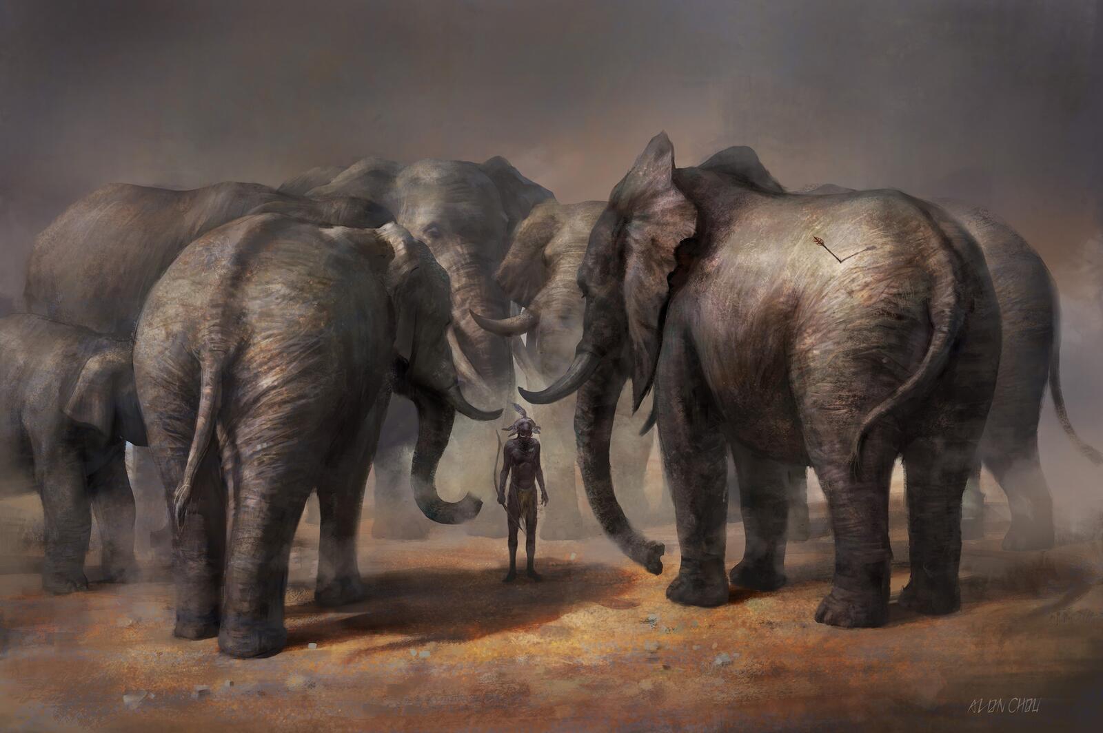 Wallpapers fantasy artworks elephant on the desktop