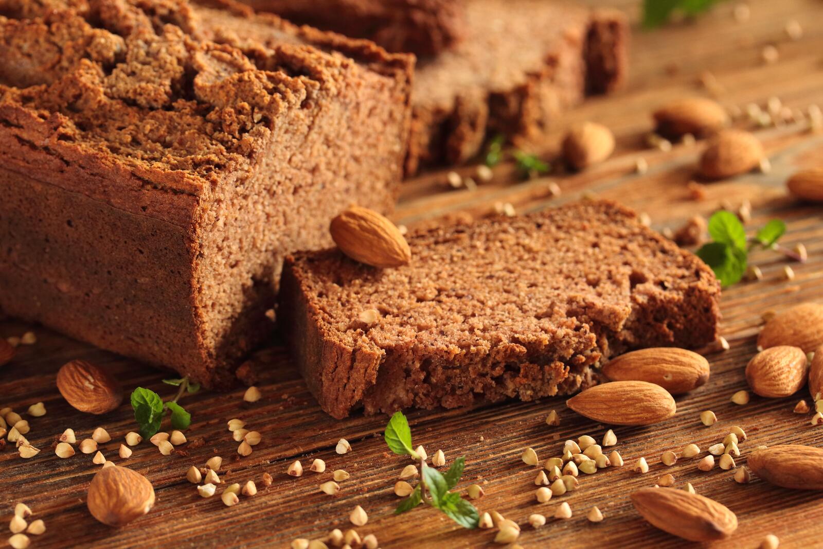 Wallpapers cake chocolate bread almonds on the desktop