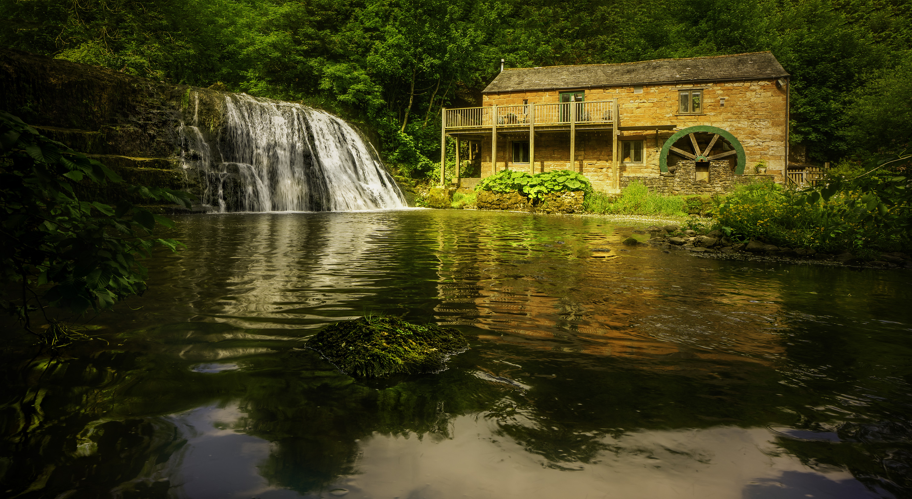 Wallpapers water mill nature landscape on the desktop