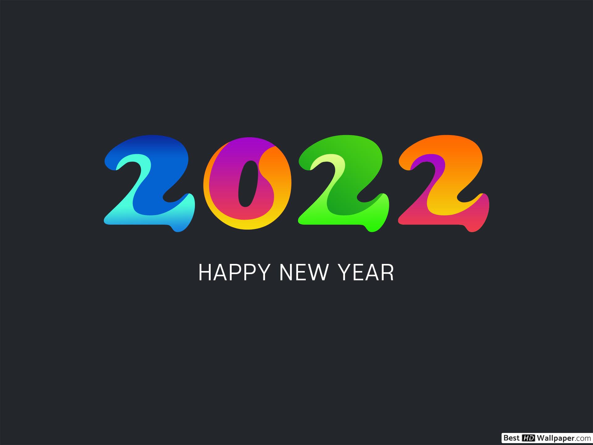 Wallpapers happy new year 2022 multi-colored 2022 on the desktop