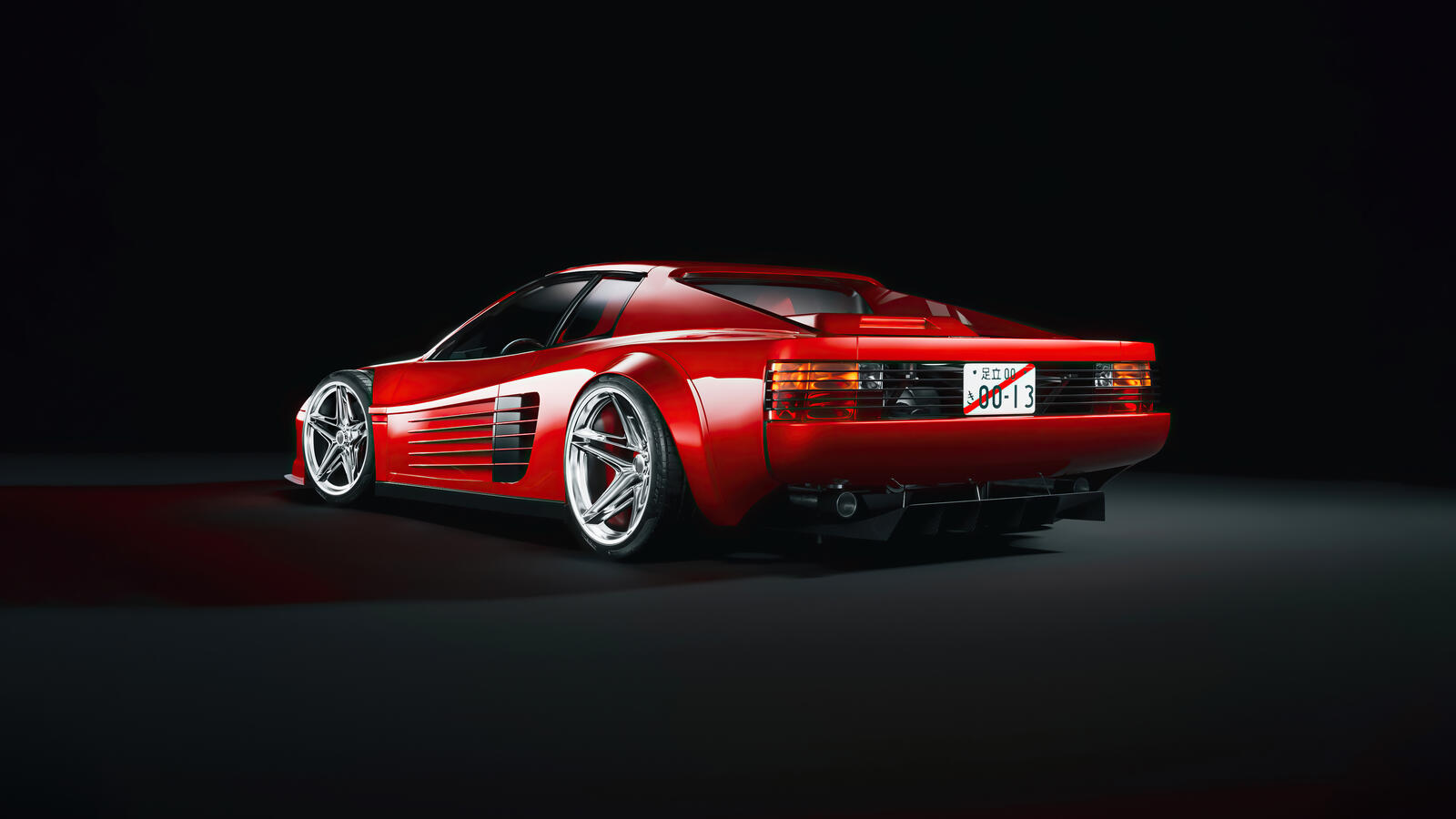 Бесплатное фото Ferrari Testarossa вид сзади