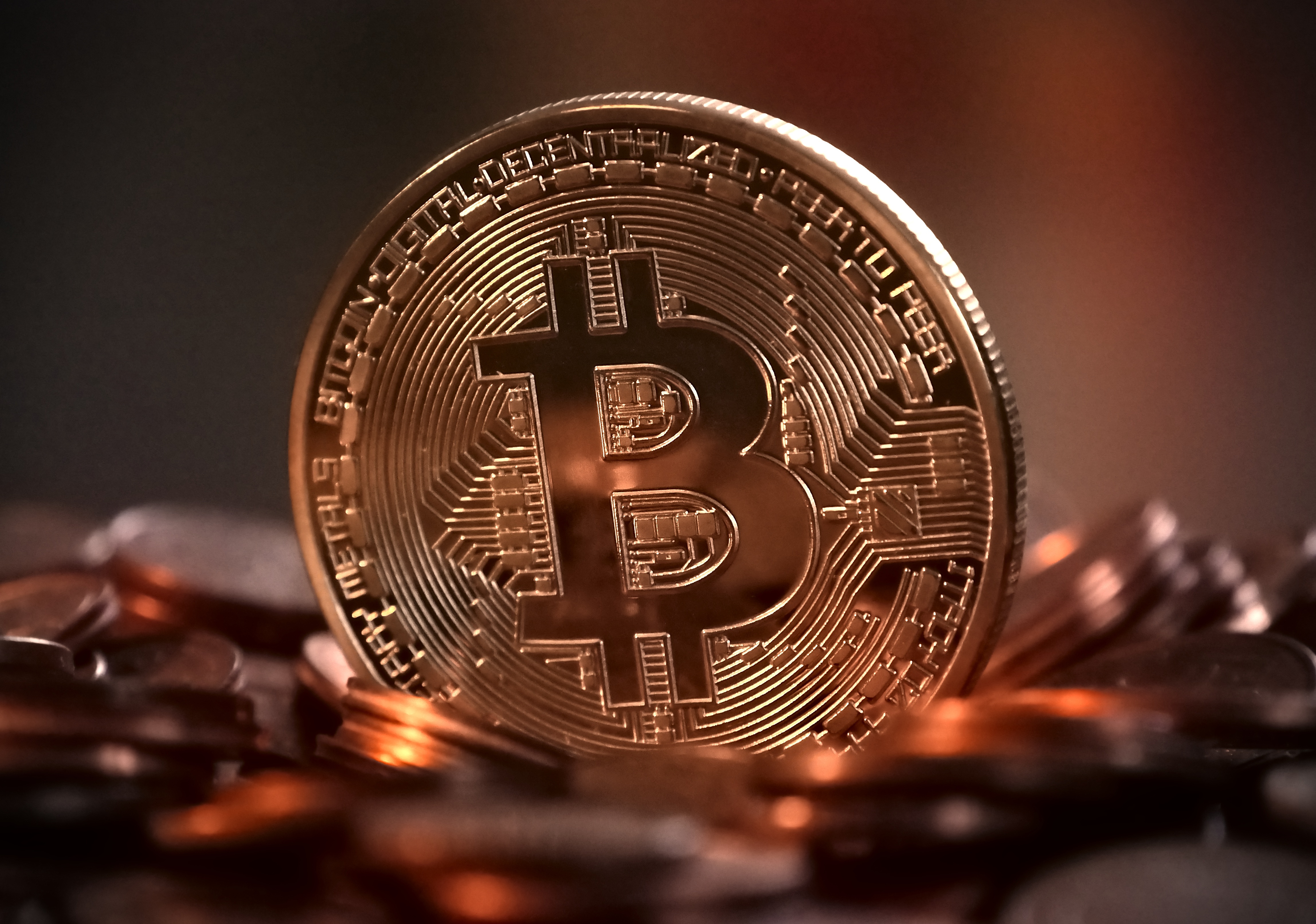 Free photo Bitcoin metal coin