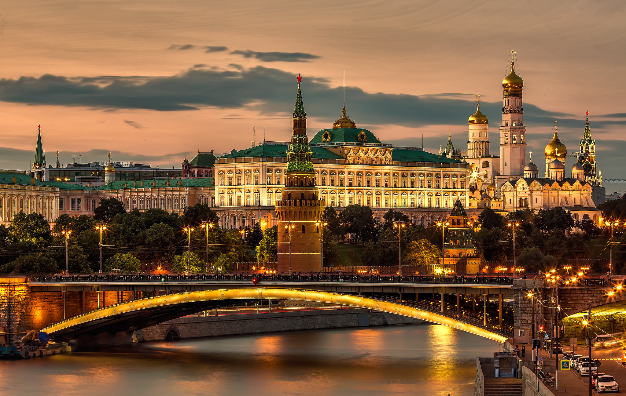 桌面上的壁纸莫斯科克里姆林宫 莫斯科 照明