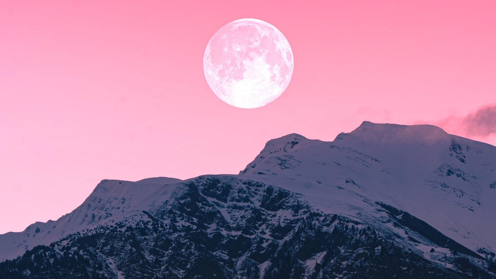 Wallpapers moon twilight mountains on the desktop