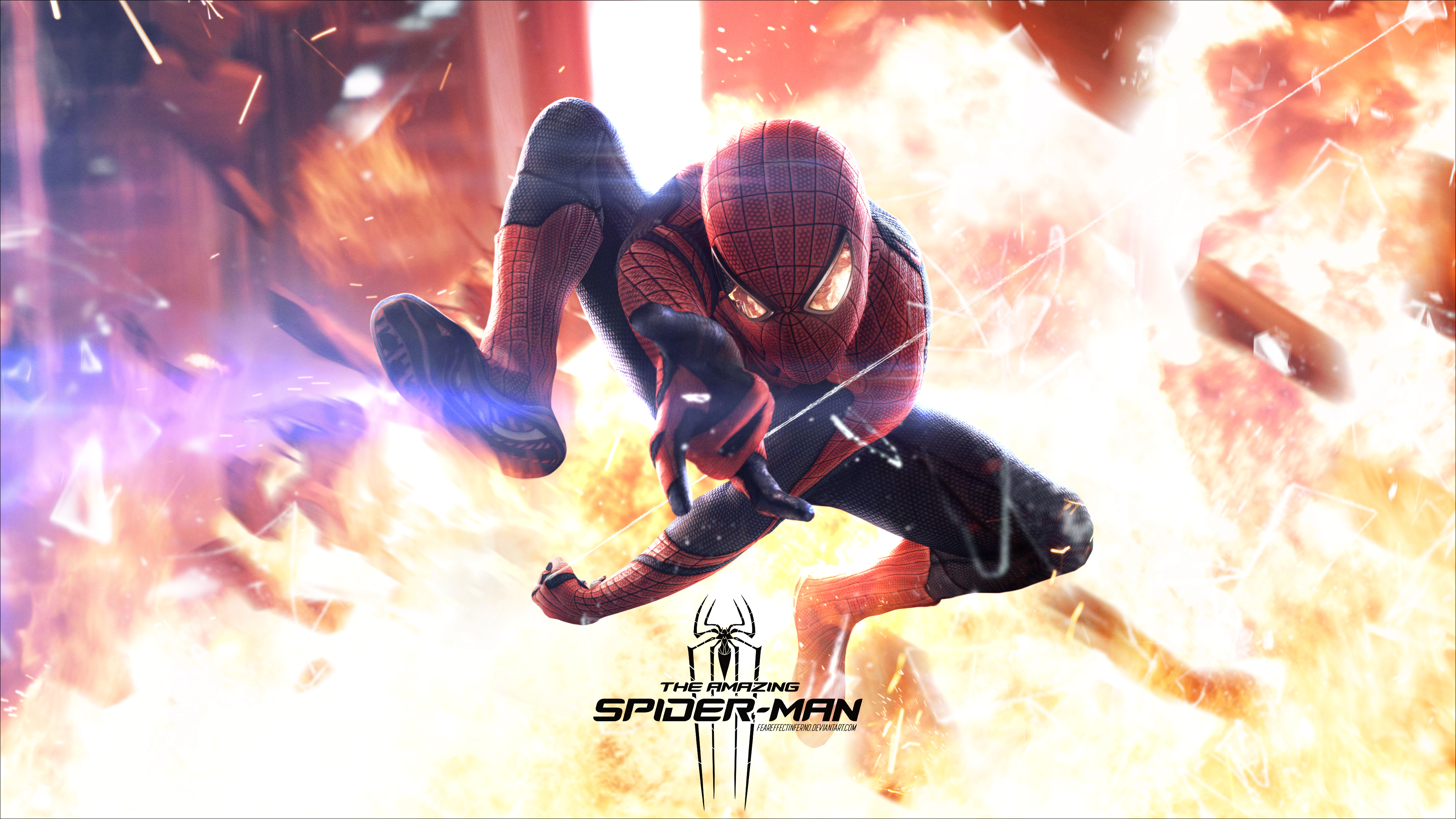 Wallpapers Spider Man explosion superheroes on the desktop