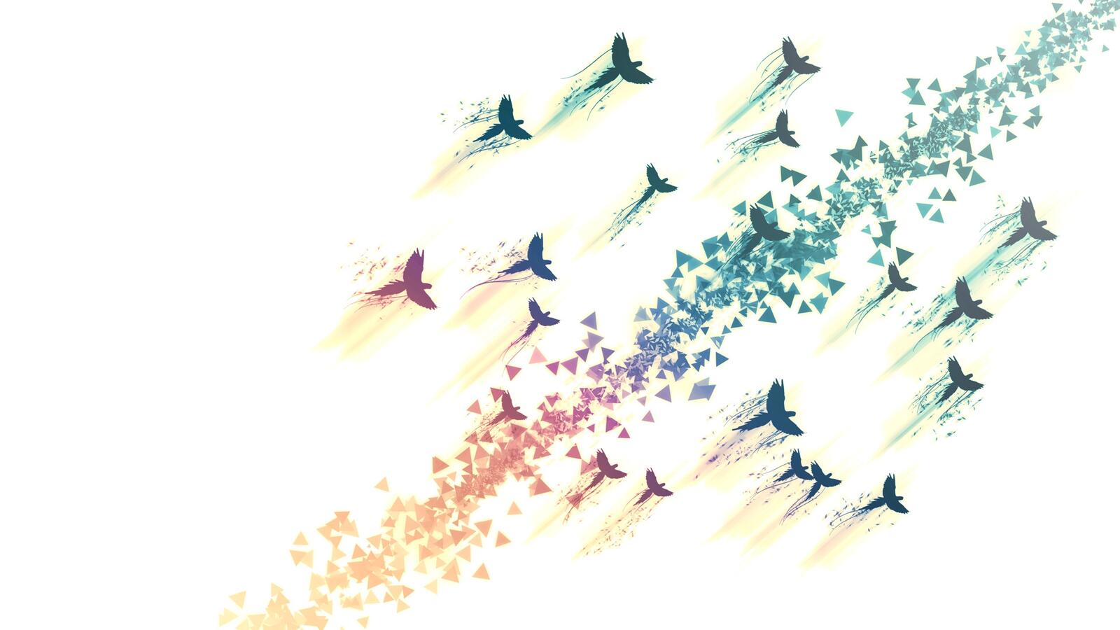 Wallpapers triangles colorful wallpaper birds on the desktop
