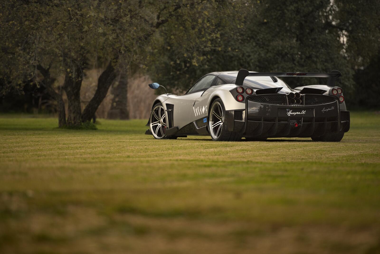 Wallpapers pagani huayra view from behind supercar on the desktop