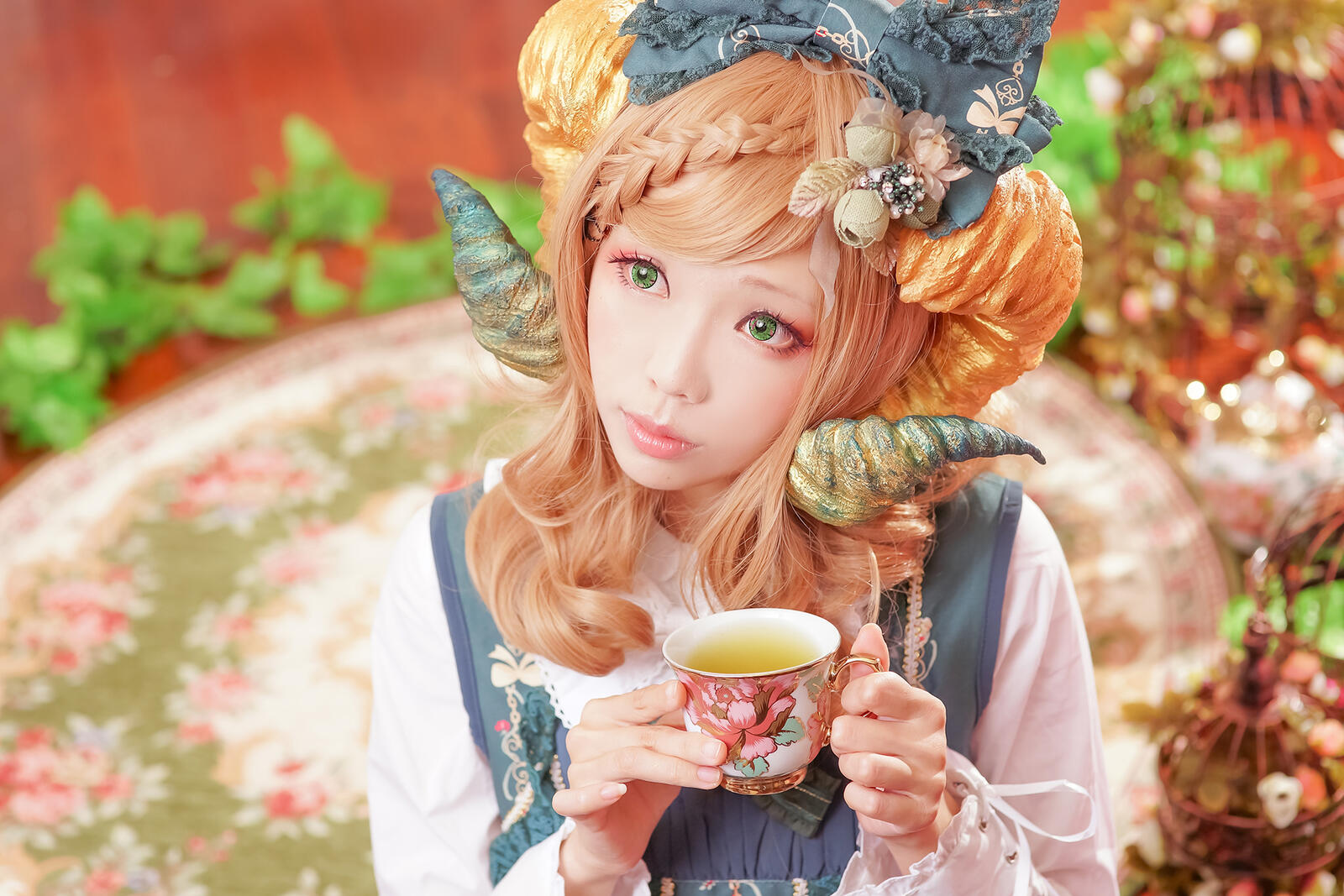 Wallpapers cosplay tea party green eyes on the desktop