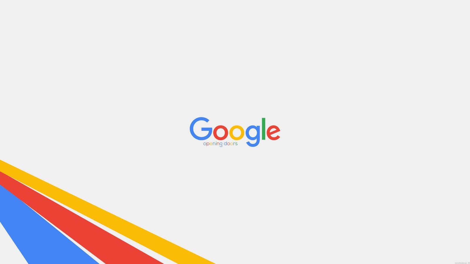 Обои Гугл логотип открывающиеся двери на рабочий стол