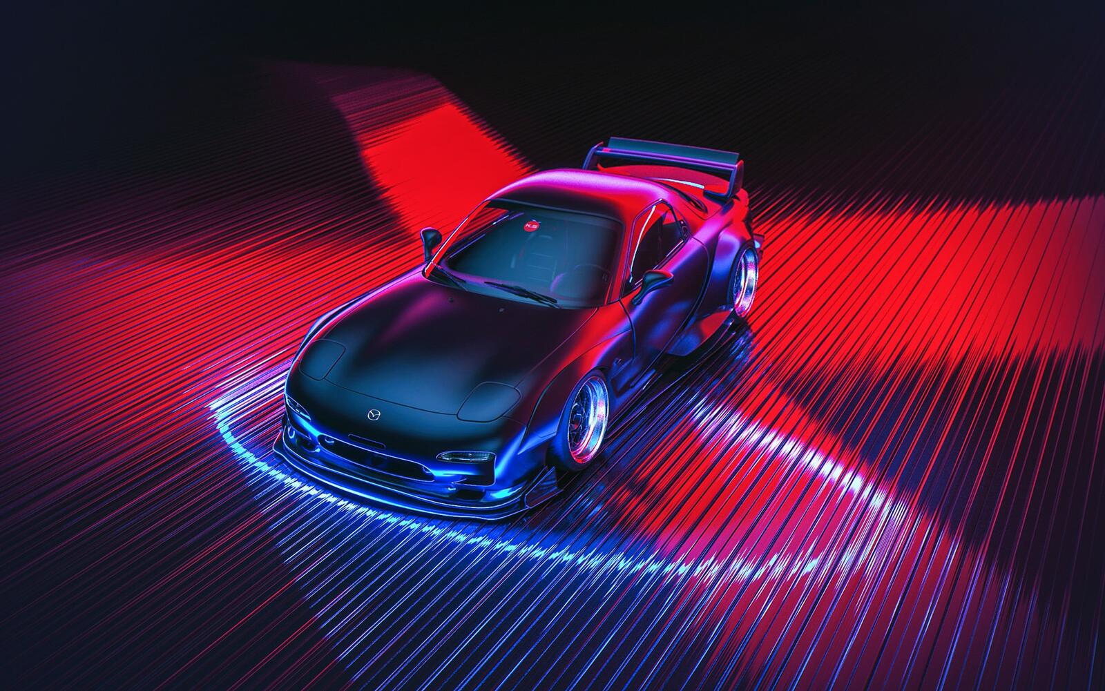 Wallpapers Mazda neon lights racing cars on the desktop