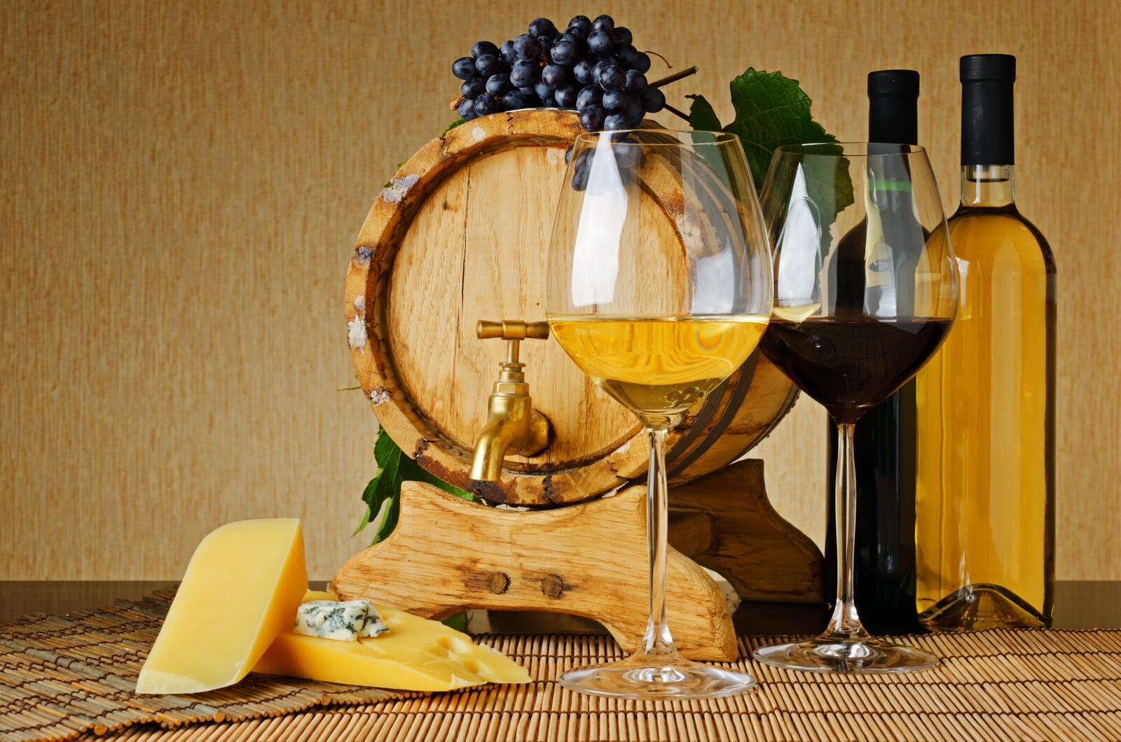 Wallpapers product cheese wine on the desktop