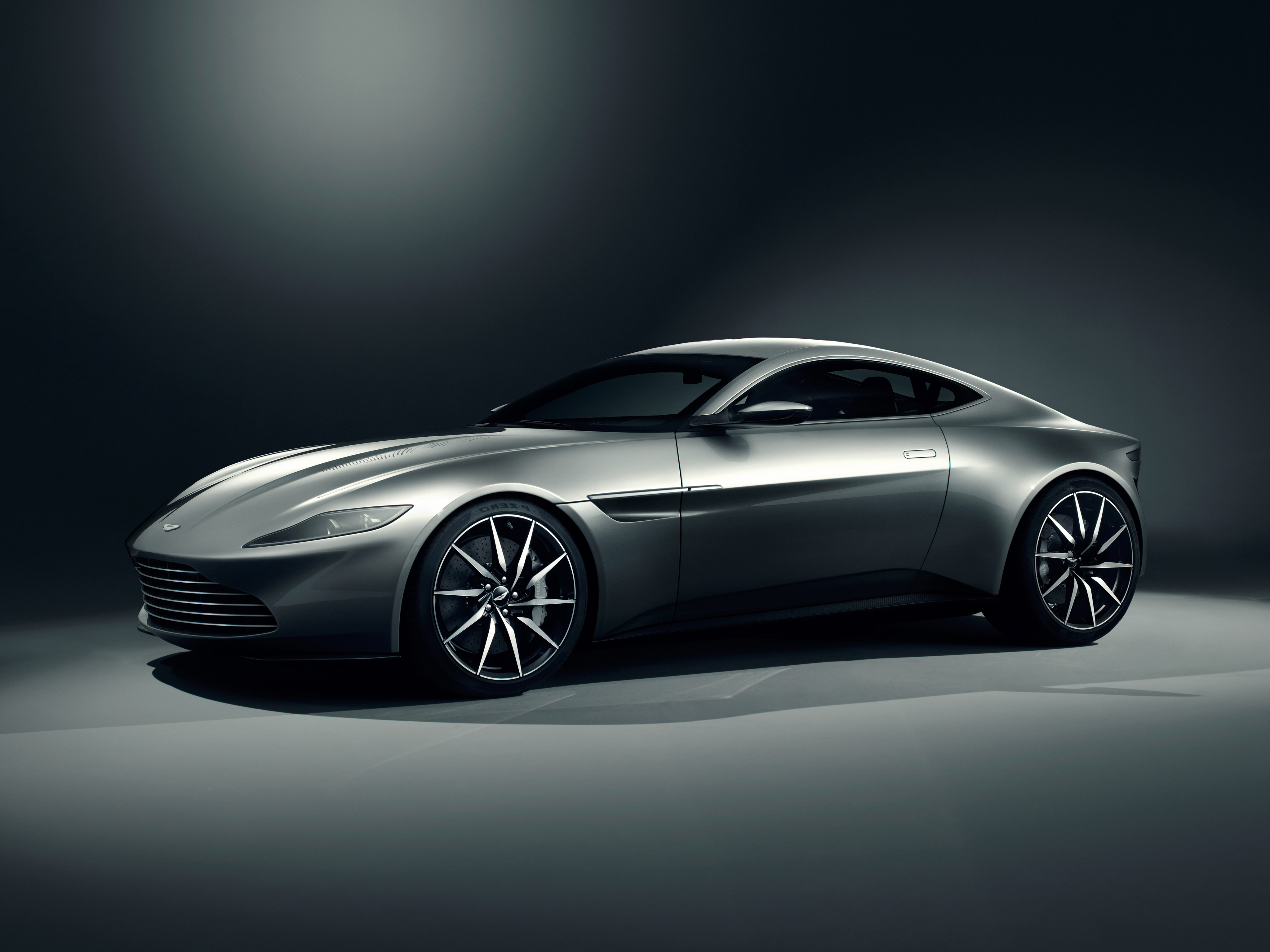 Wallpapers Aston Martin gray car side view on the desktop