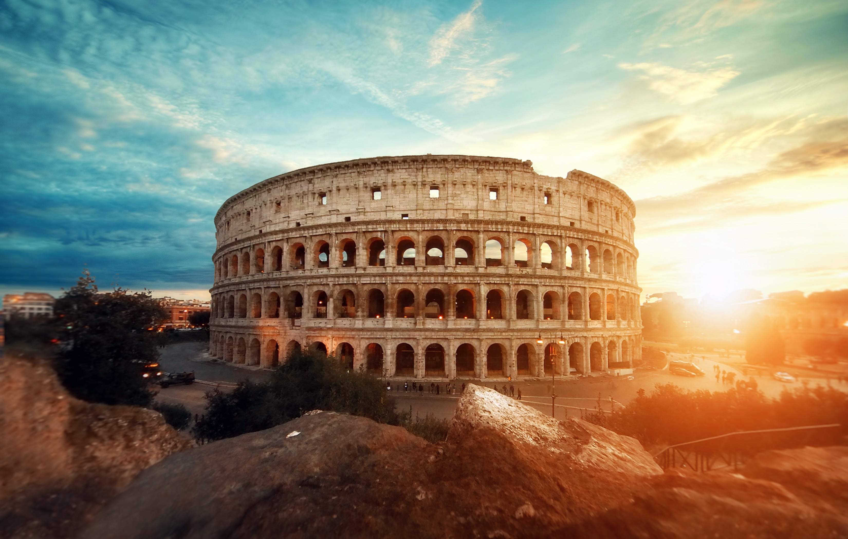 Wallpapers sunset colosseum rome on the desktop