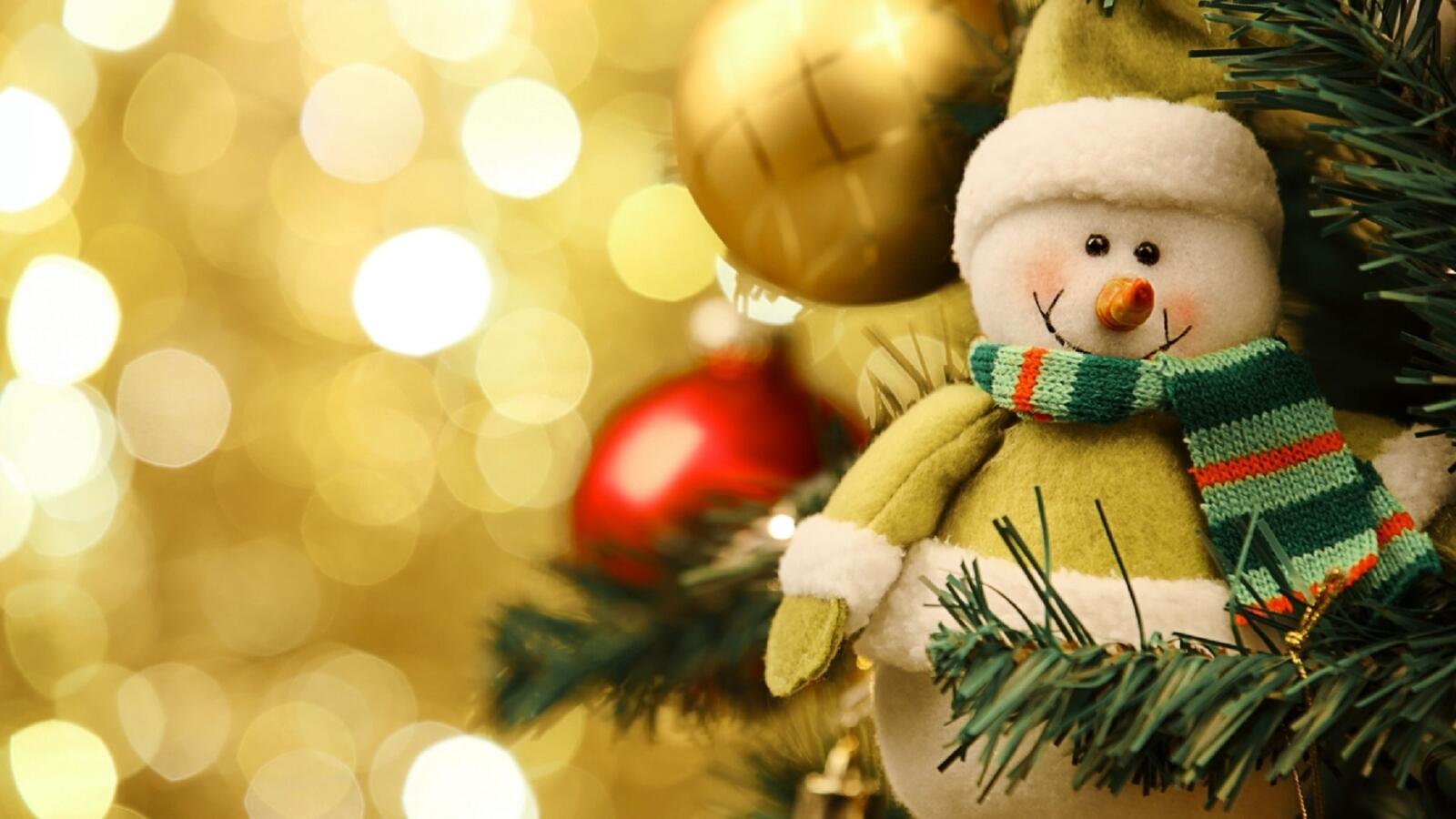 Wallpapers snowman toy soft toy on the desktop