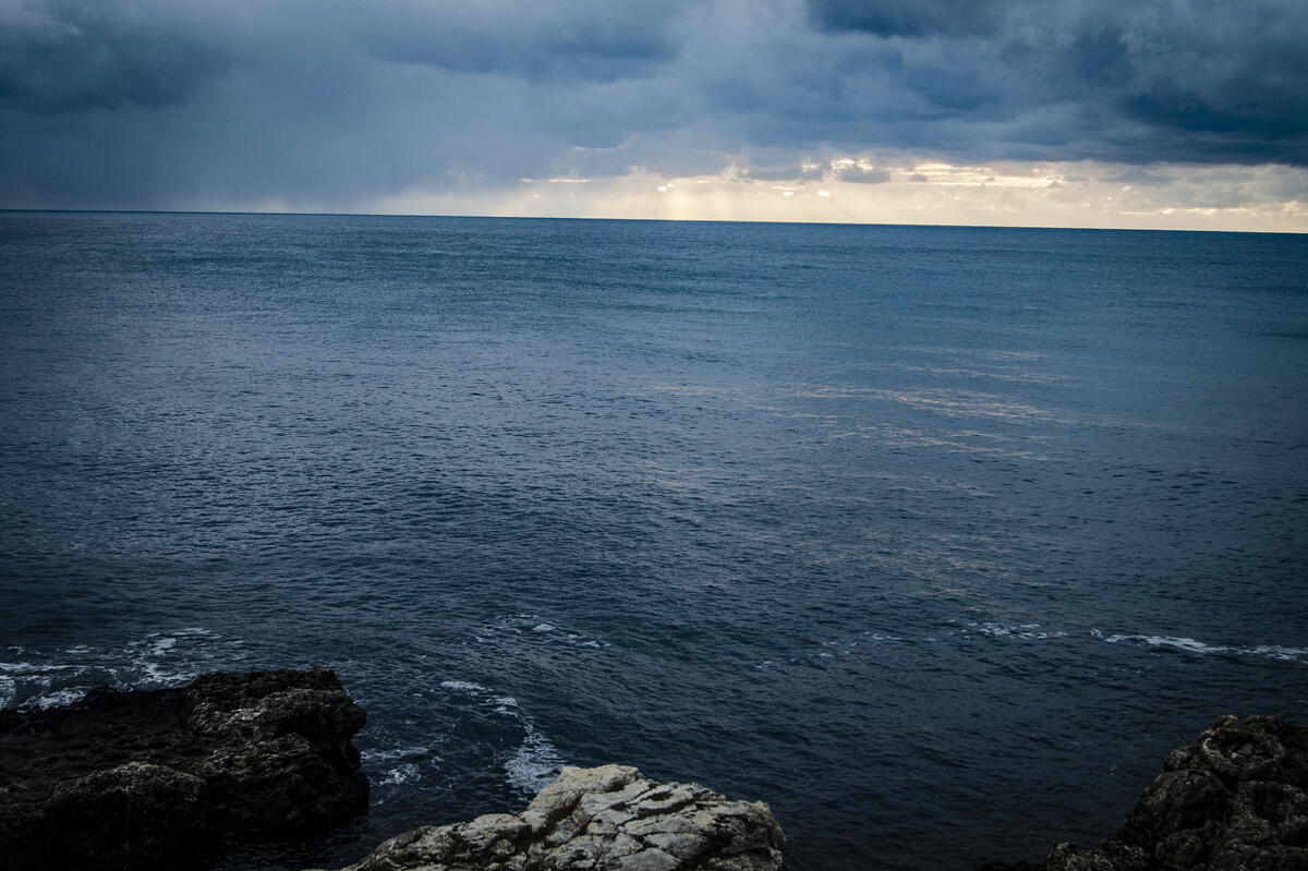 Sea.Sevastopol. 35th coastal battery.View of the sea.