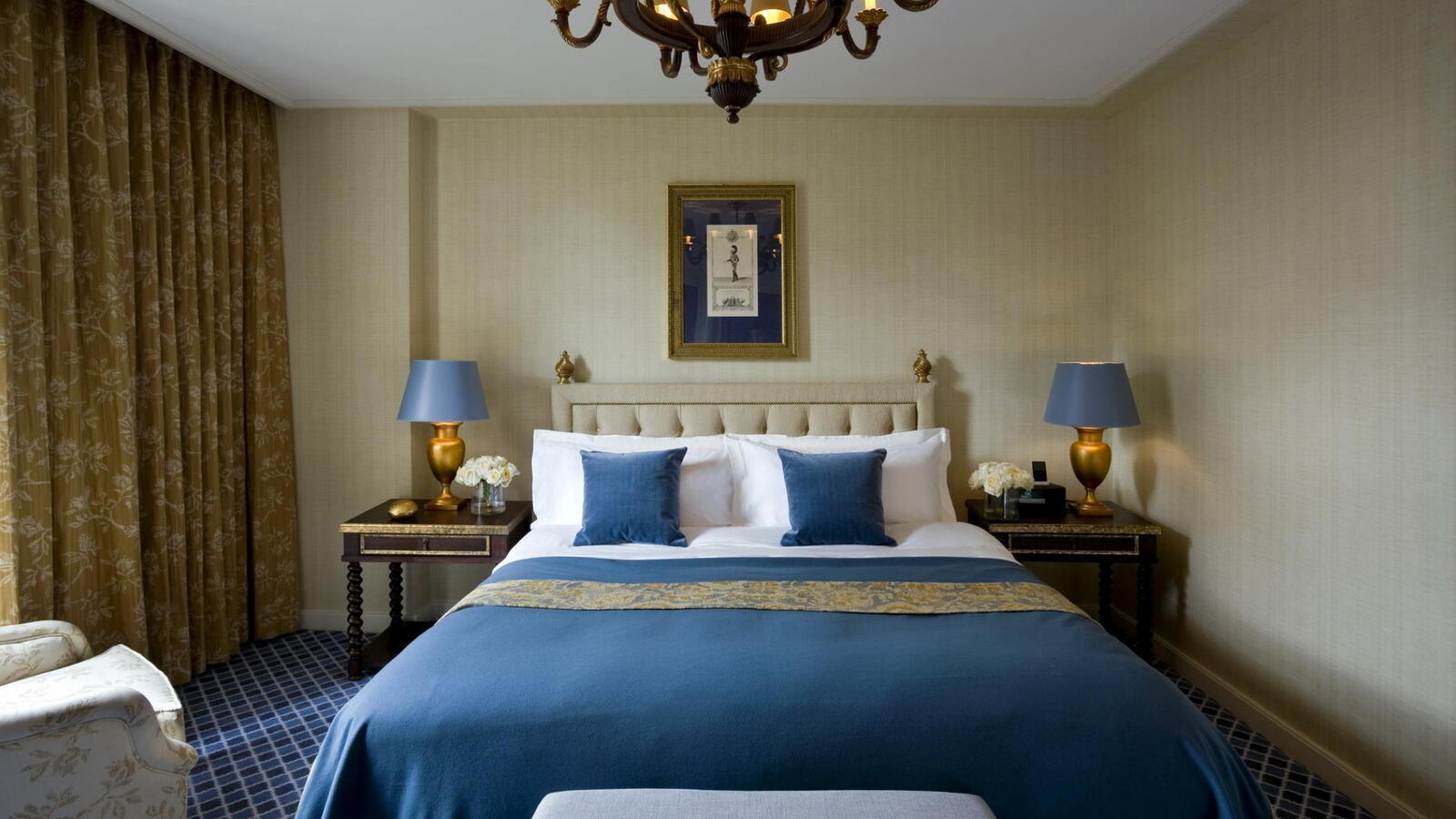Wallpapers blue bedroom beds on the desktop