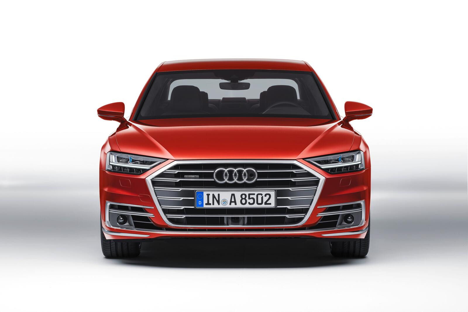 Wallpapers machine red car Audi A8 on the desktop