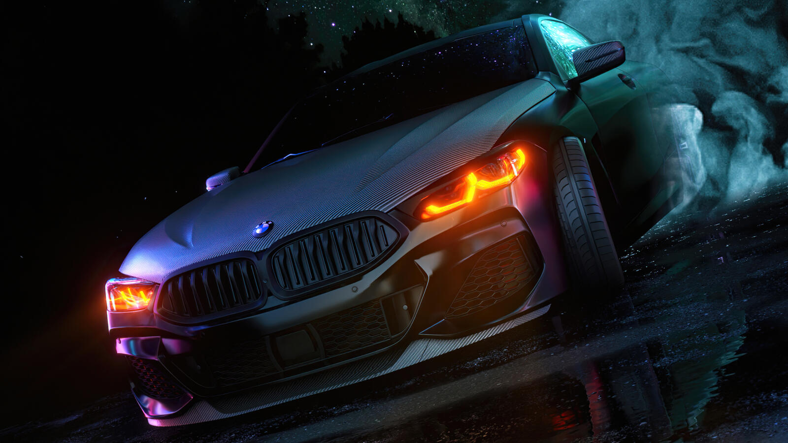 Free photo BMW M8 in a rendering of the picture