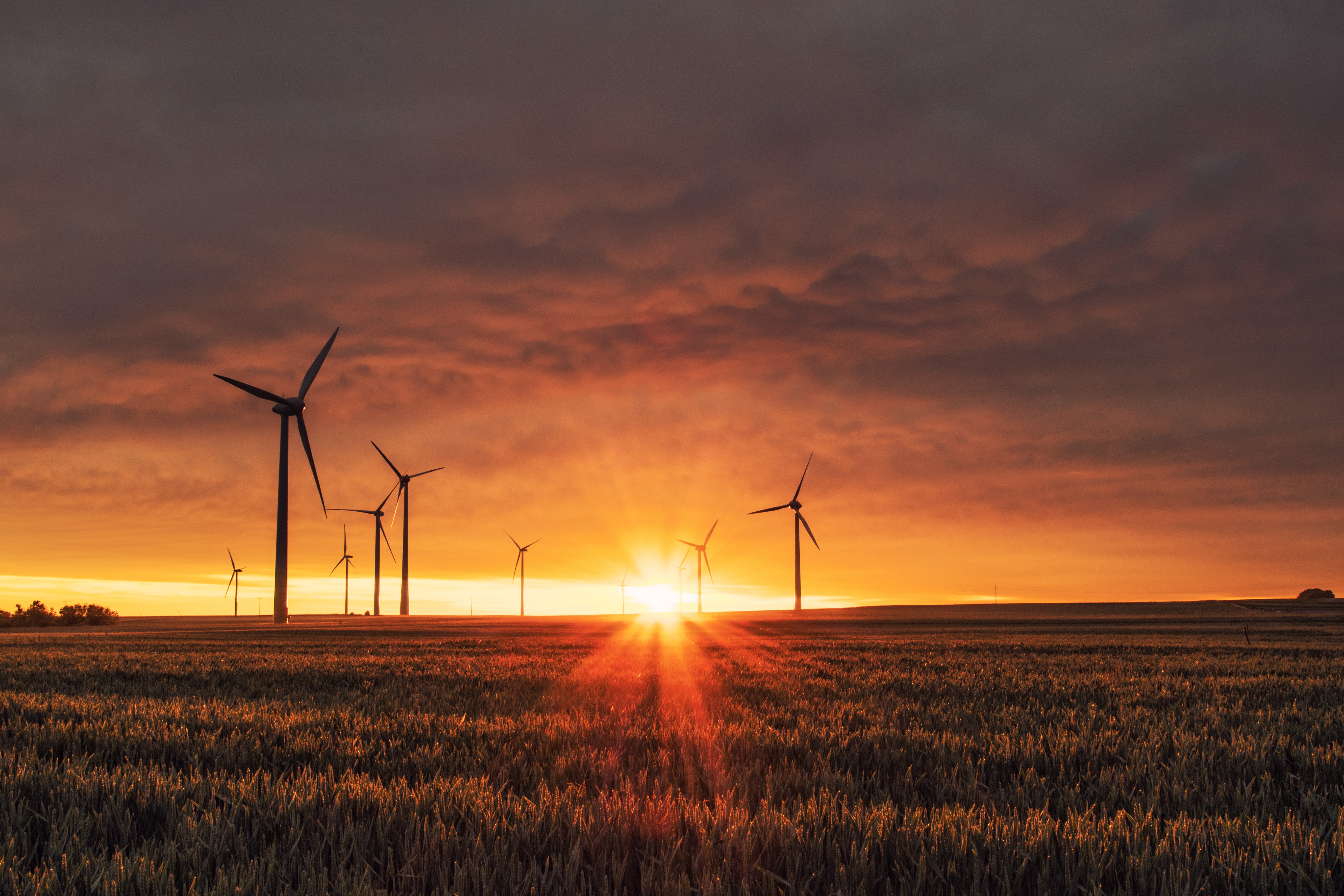 Photo free wind generator, photos, sunset