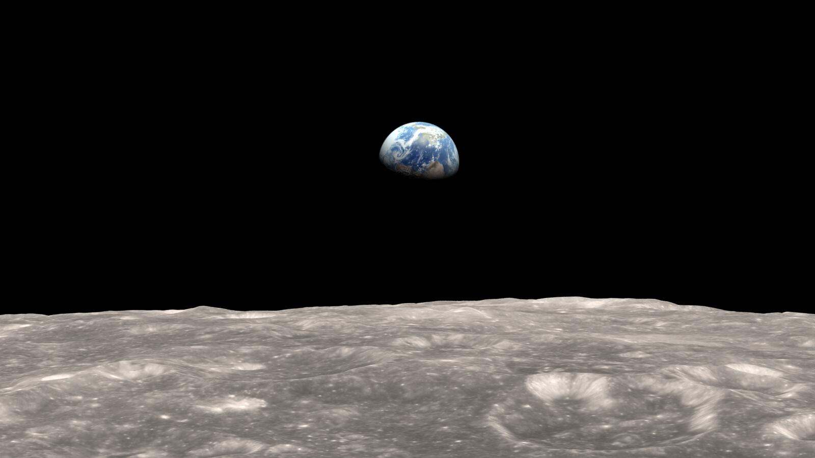 Бесплатное фото Пример как выглядит Земля с поверхности Луны