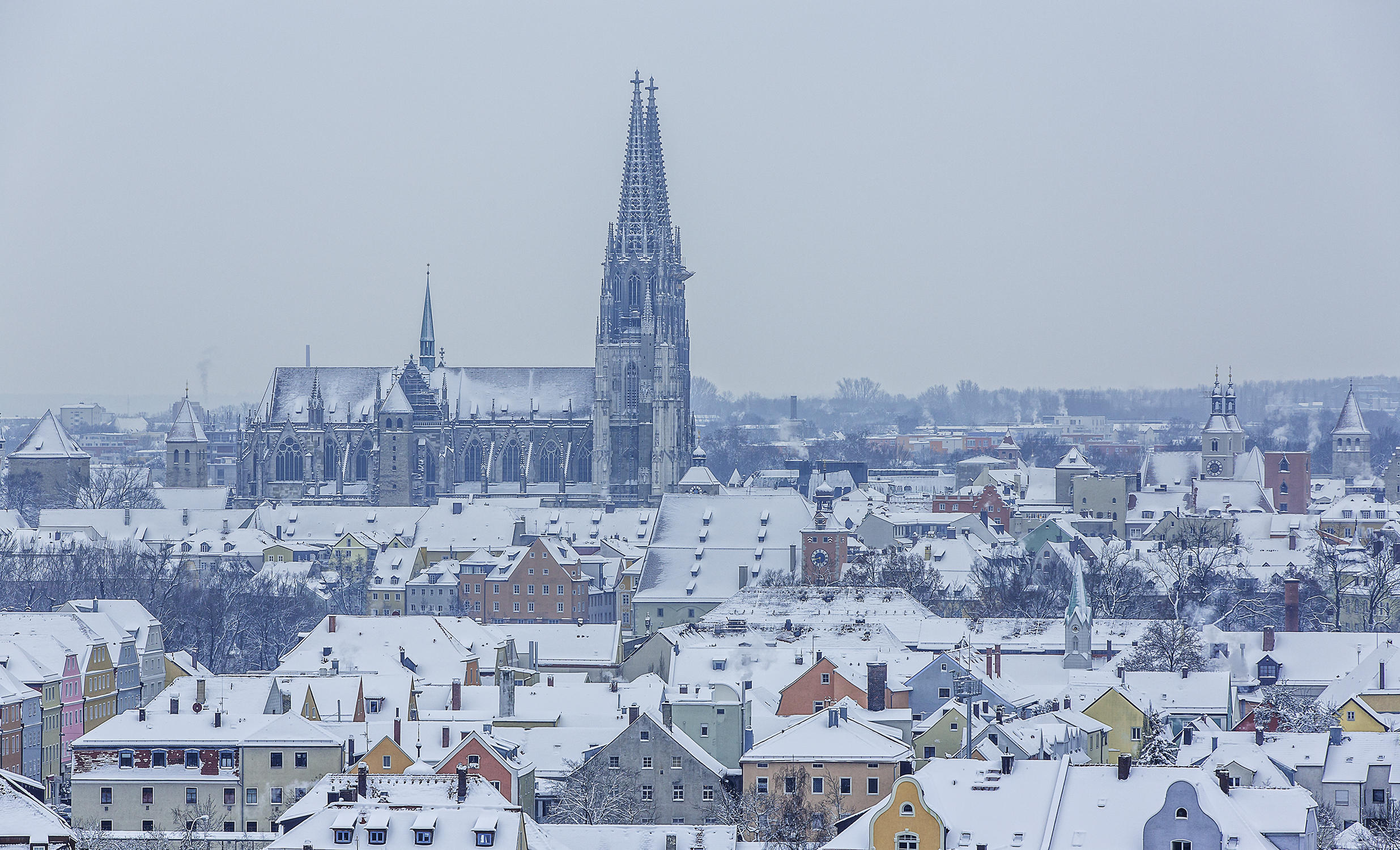 Обои Регенсбург Бавария снег на рабочий стол