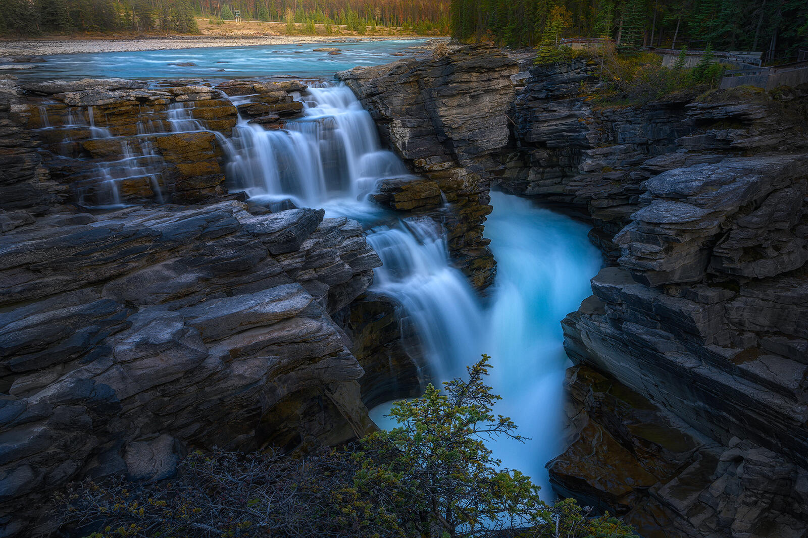 Wallpapers Atabaska Waterfall Jasper National Park Canadian Rocky Mountains on the desktop