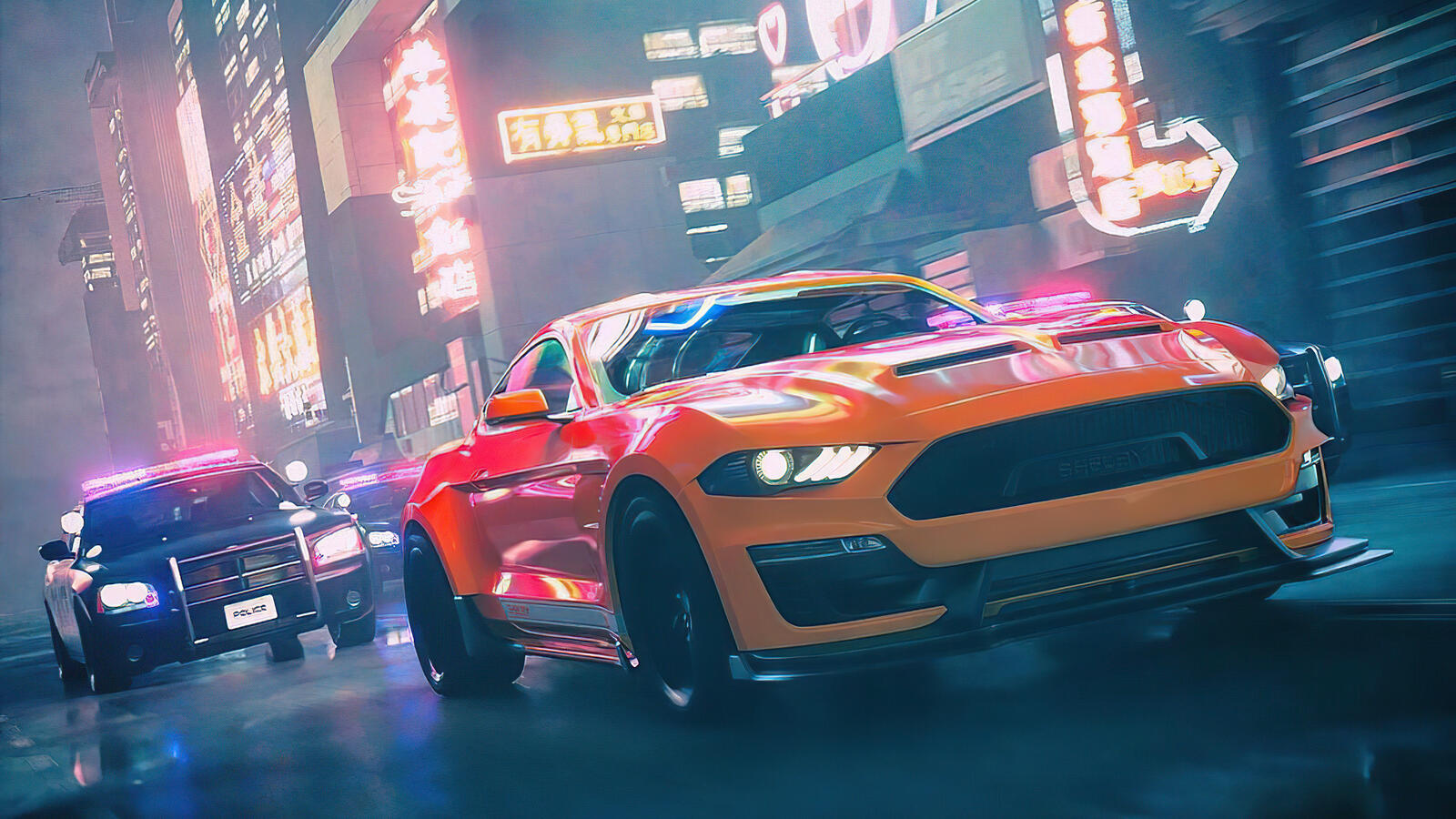 Wallpapers neon Ford Mustang Ford on the desktop