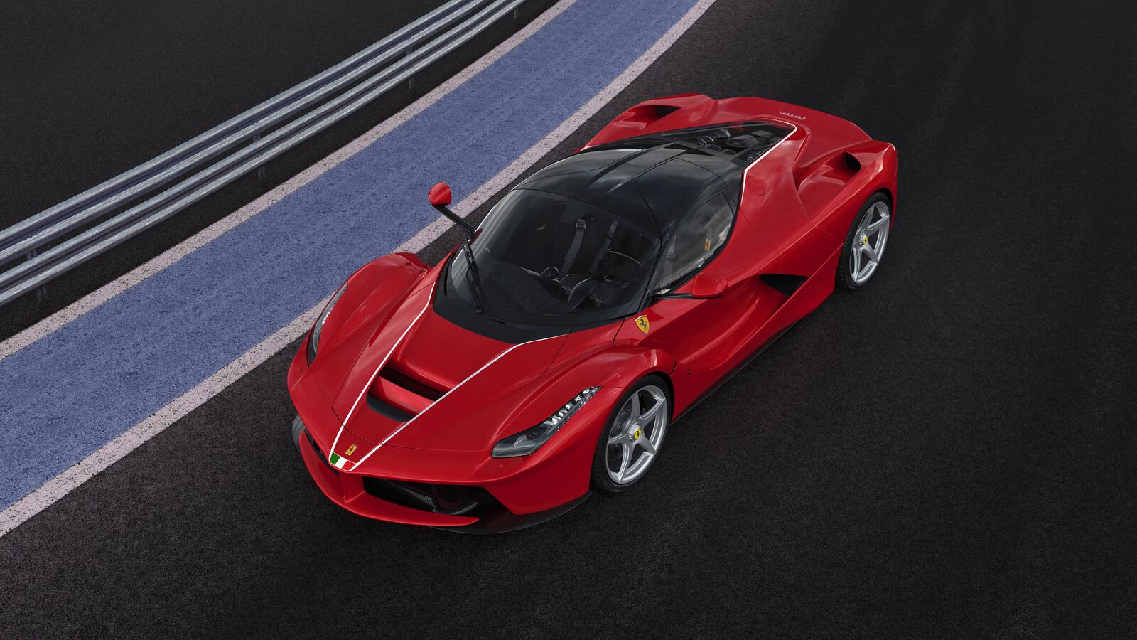 Wallpapers Ferrari speed view from the top on the desktop