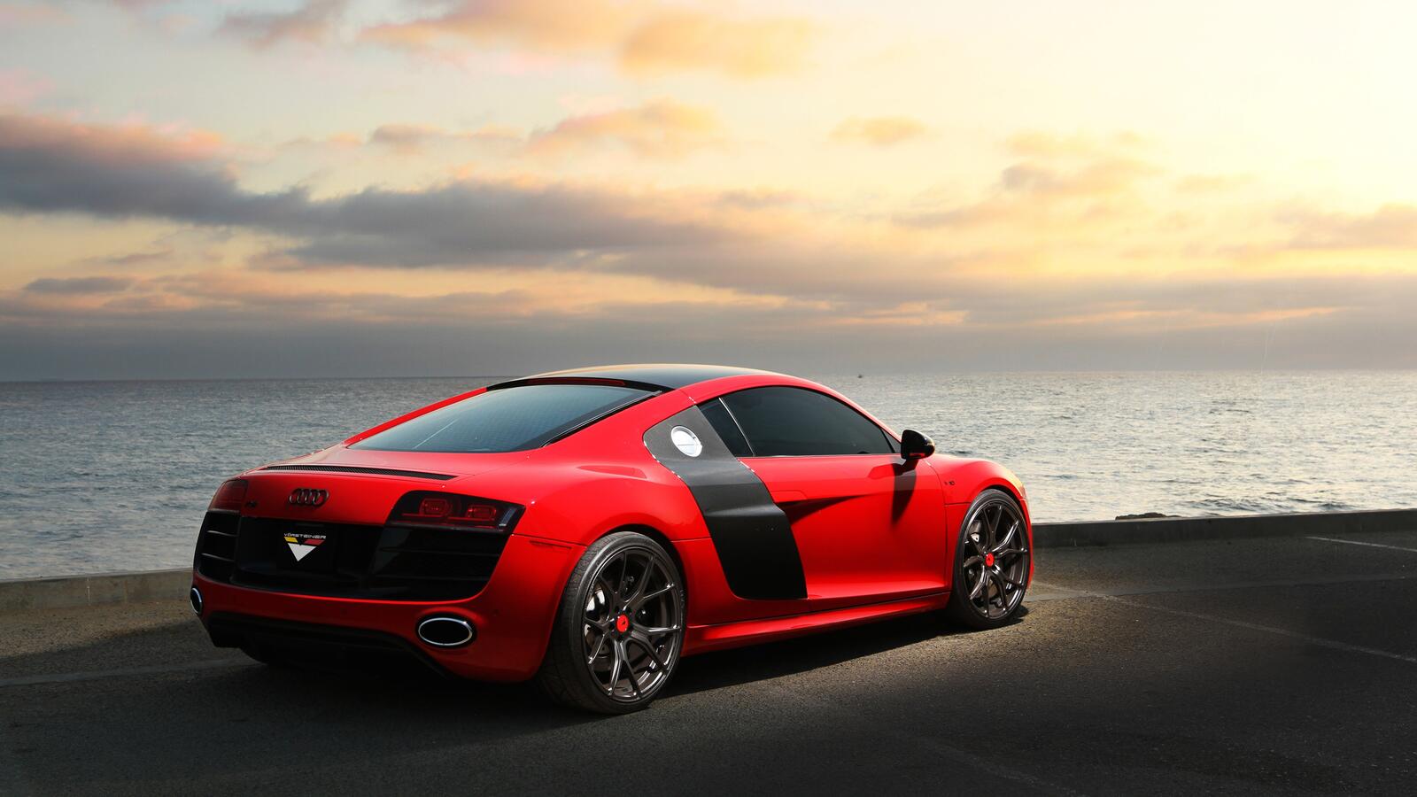 Free photo Audi R8 rear end in red