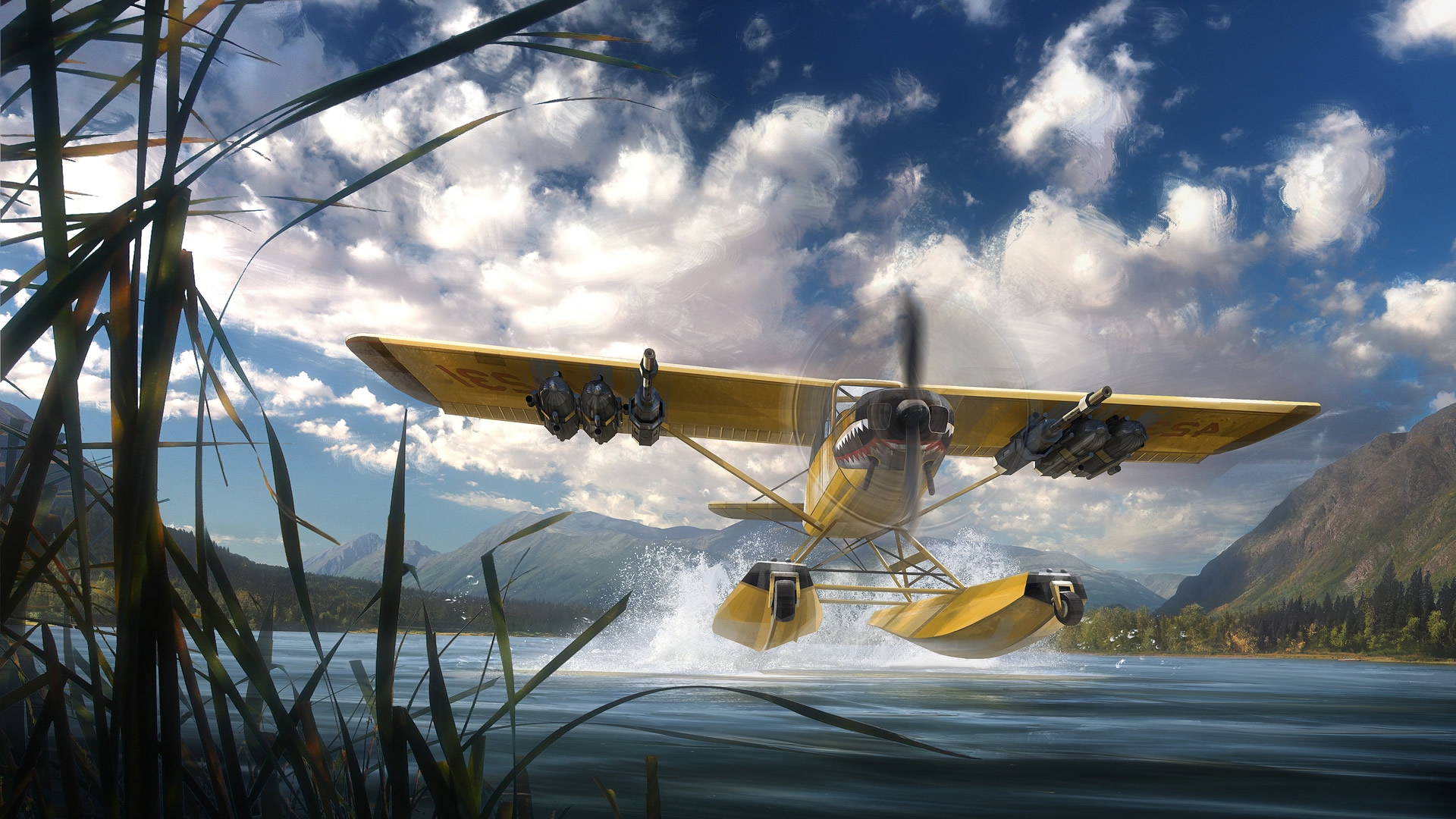 Wallpapers aviation Far Cry landing on the desktop