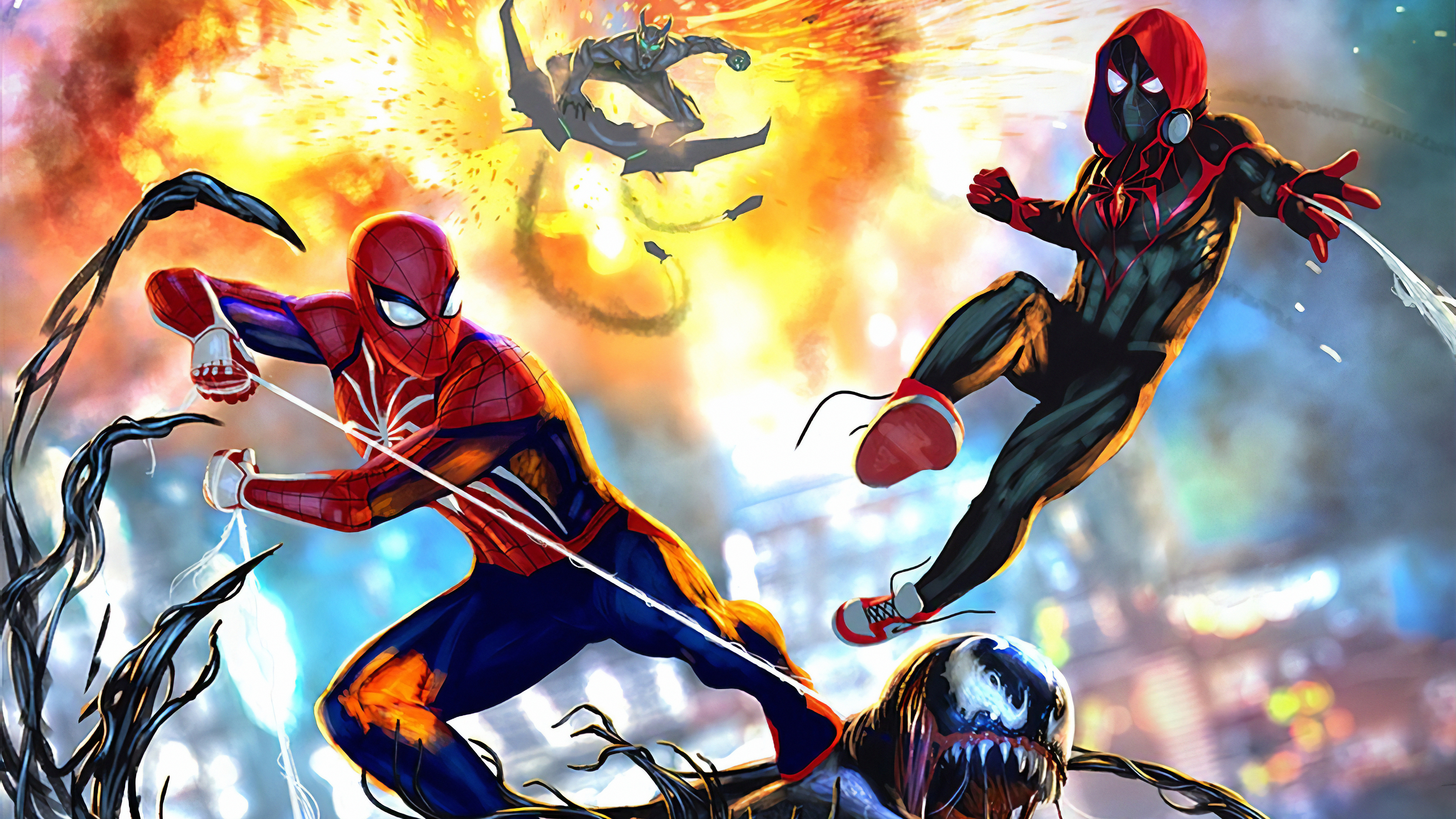 Wallpapers spider man explosion boi on the desktop