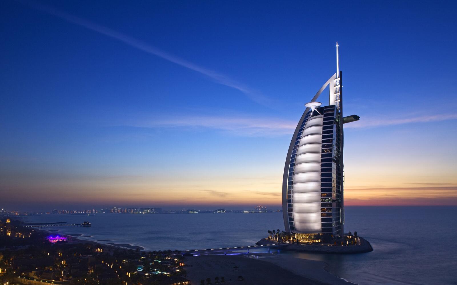 Обои Бурдж Аль-Араб Дубай небоскреб на рабочий стол