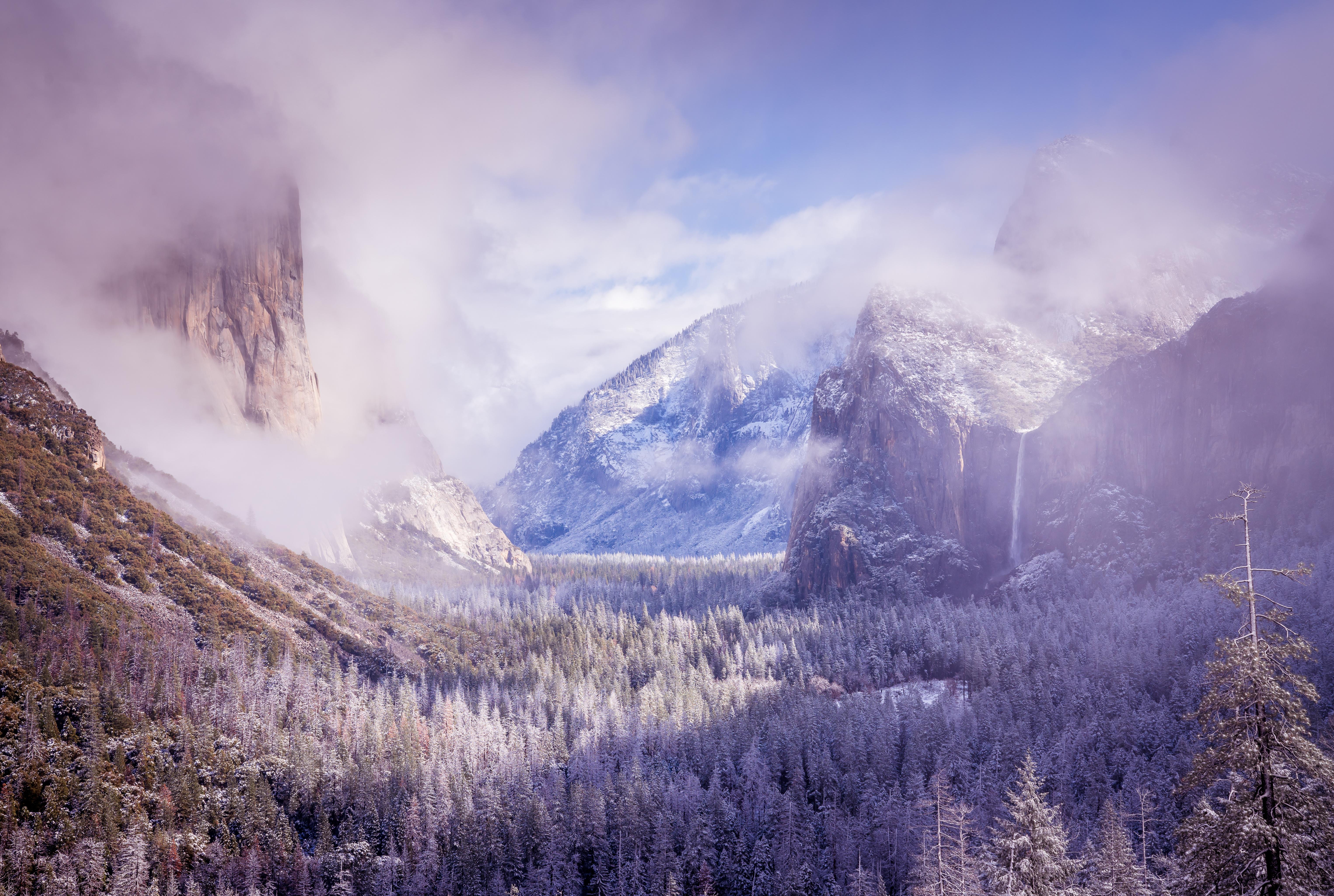 Wallpapers fog nature Yosemite on the desktop