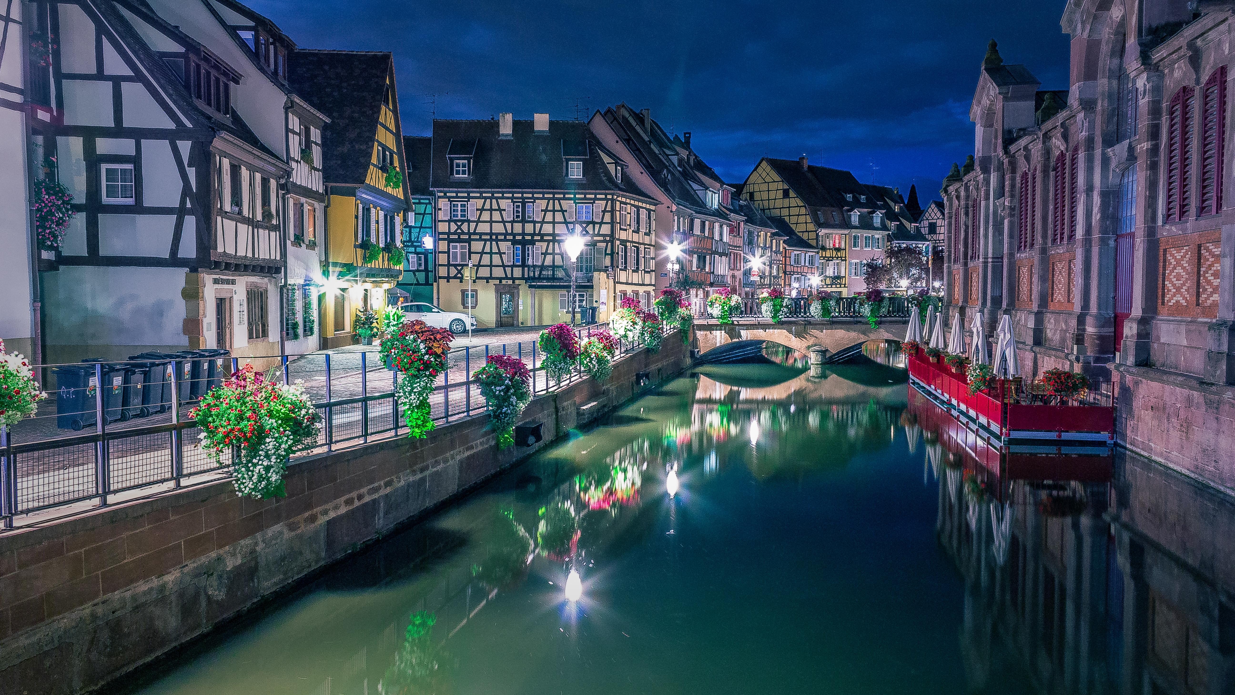 Wallpapers City of Colmar France night on the desktop