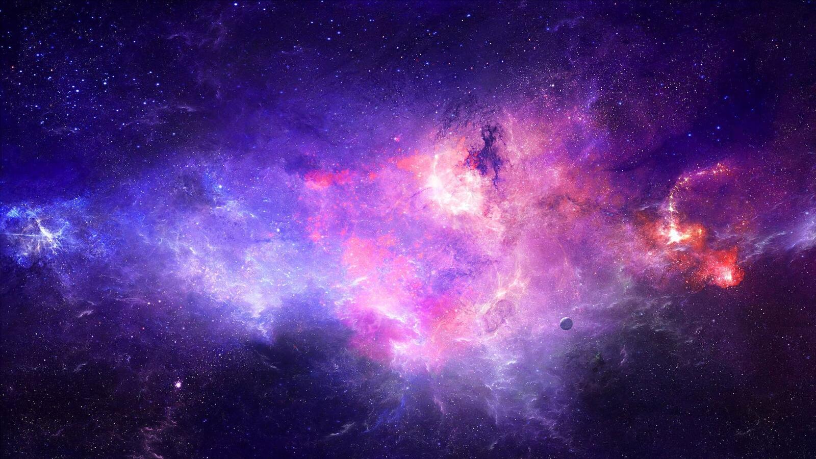 Wallpapers krasochnye nebula planets on the desktop