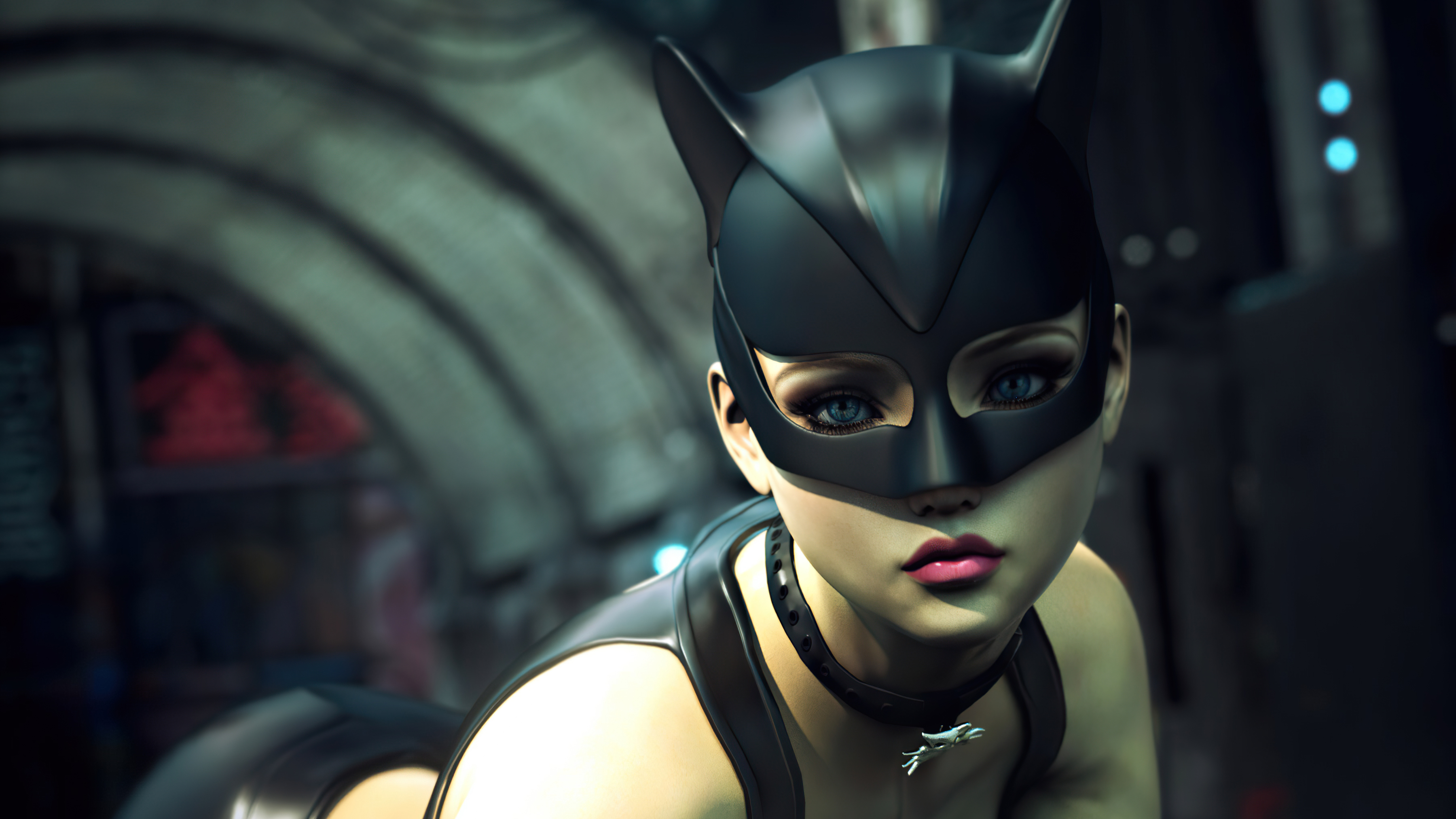 Wallpapers rendering catwoman superheroes on the desktop