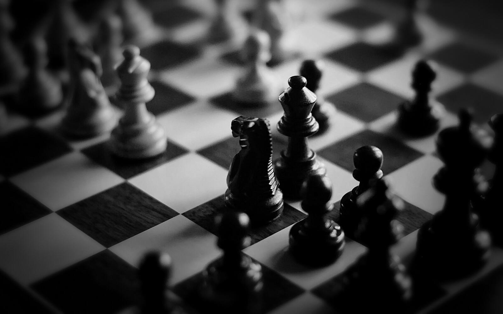 Wallpapers monochrome chess table chess on the desktop
