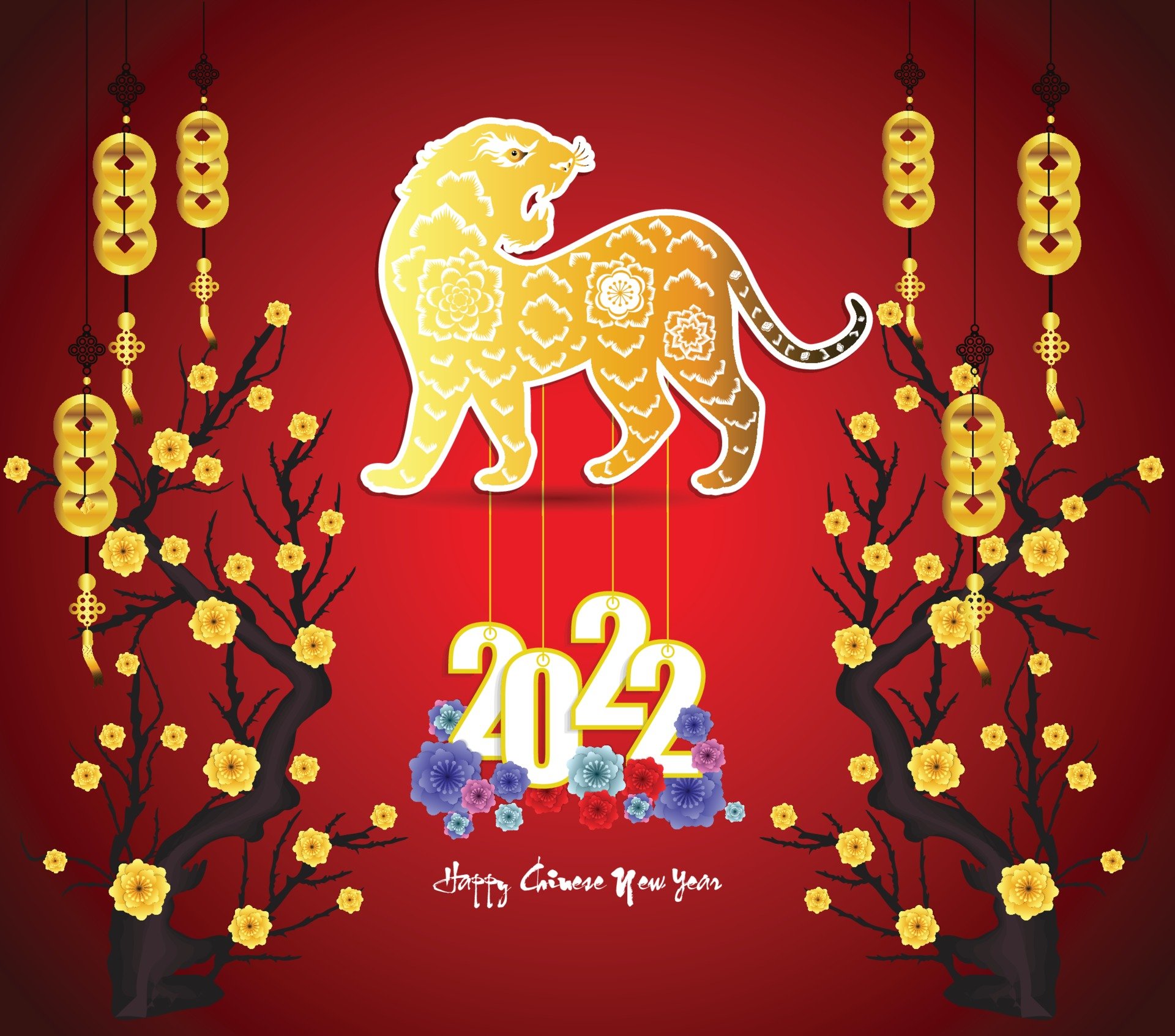 Wallpapers 2022 year of the tiger cat on the desktop