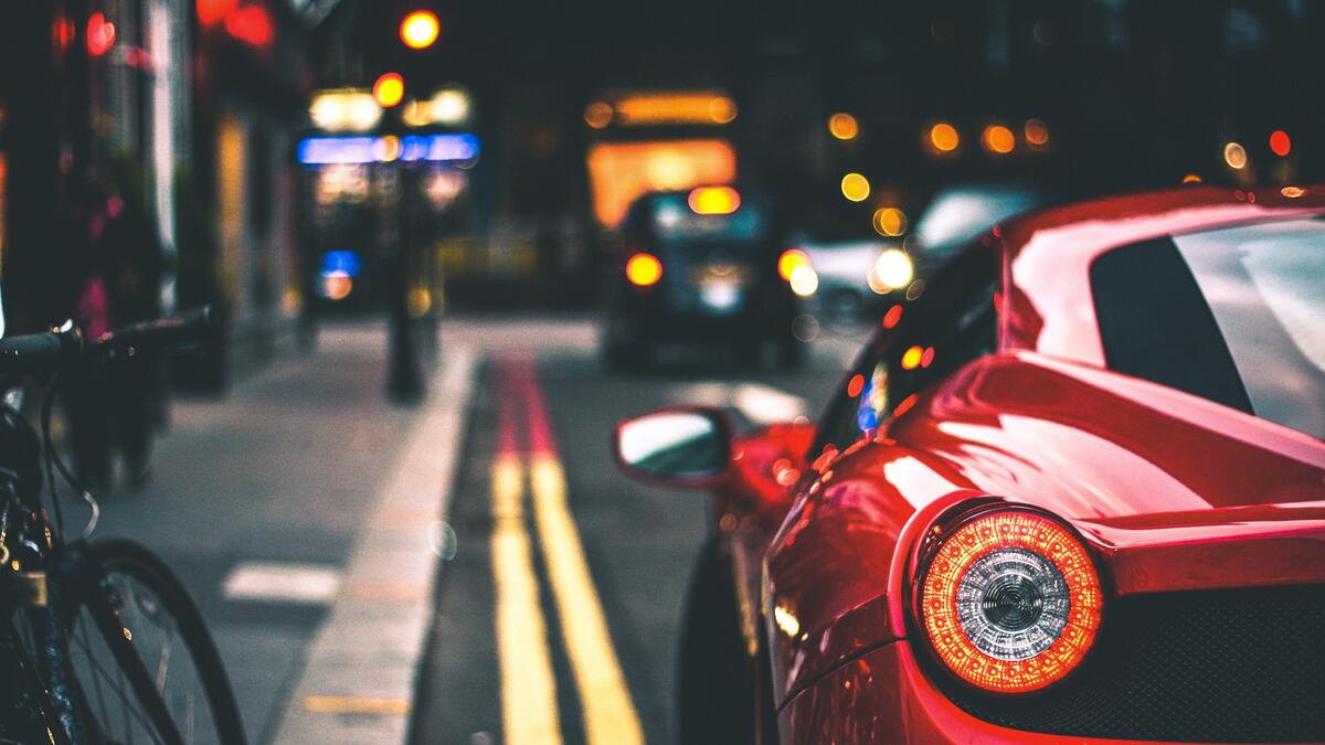 Ferrari at the curb