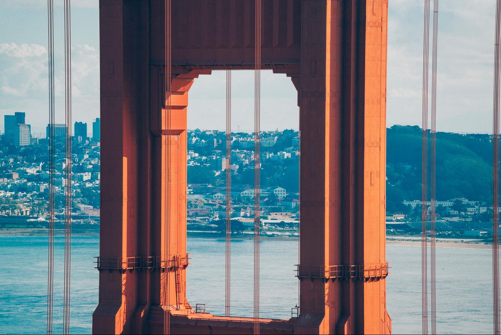 Wallpapers blue Golden Gate Bridge building on the desktop