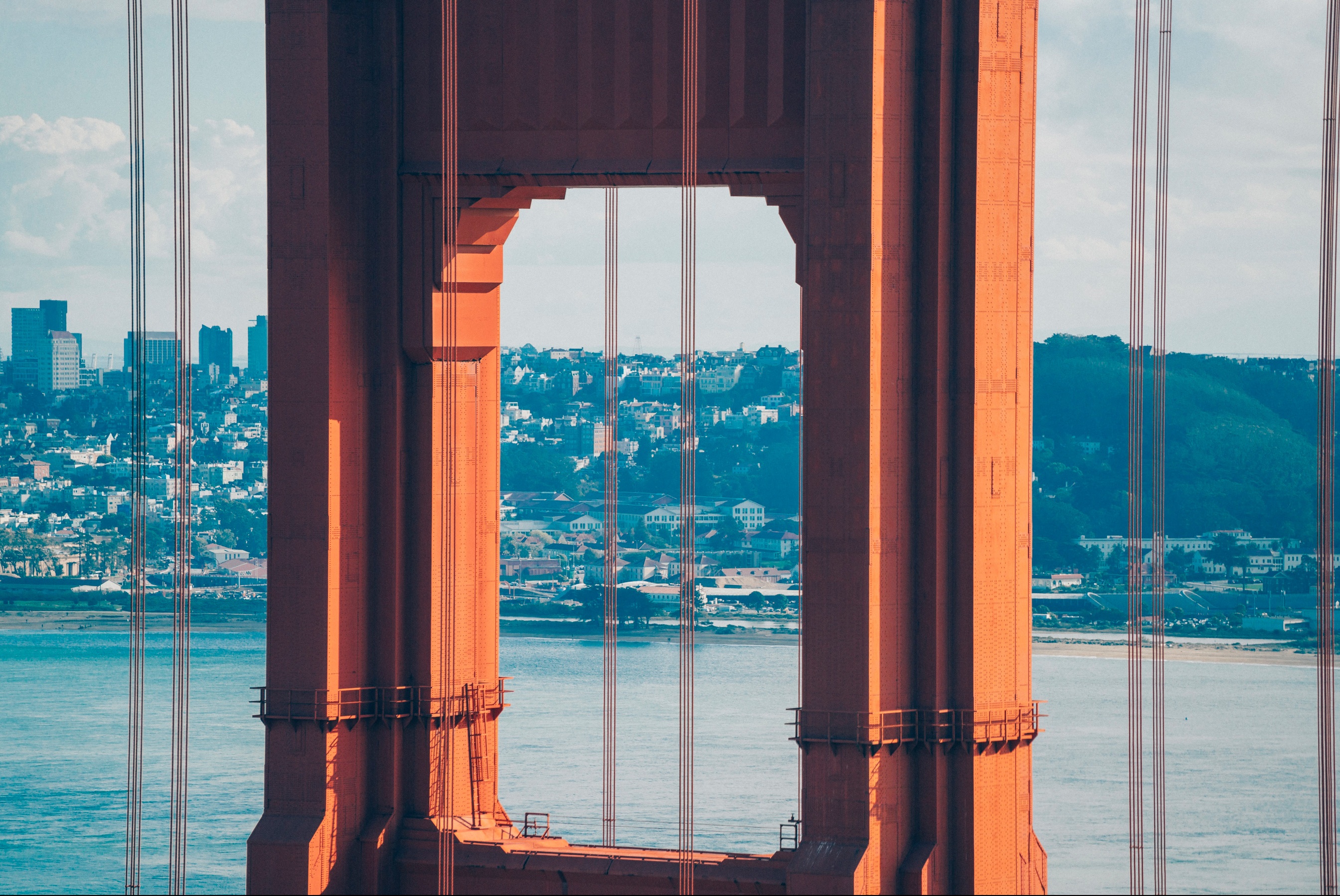 Photo free blue, Golden Gate Bridge, building