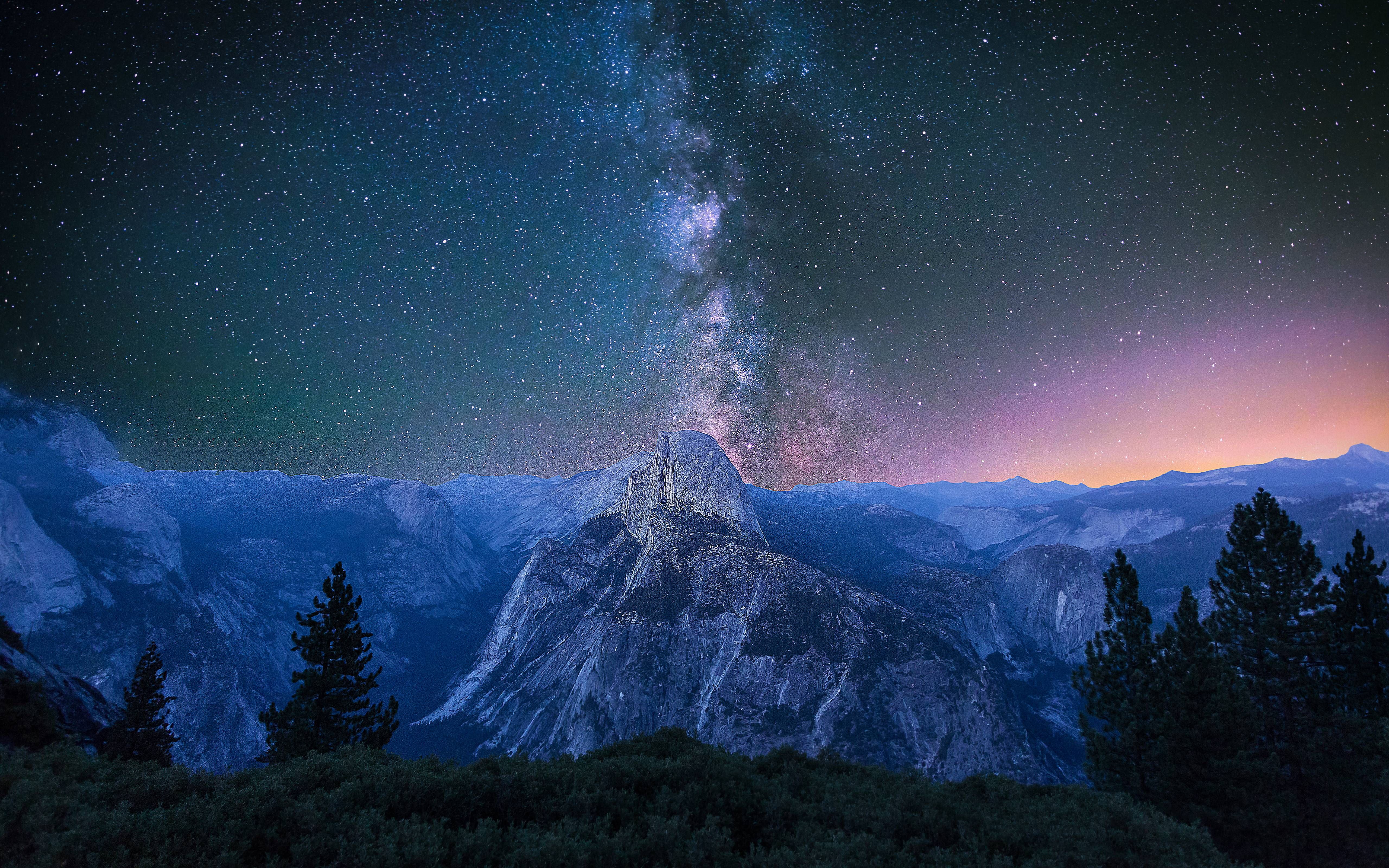 Долина Йосемити ночью