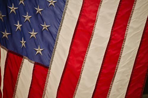 A cloth American flag