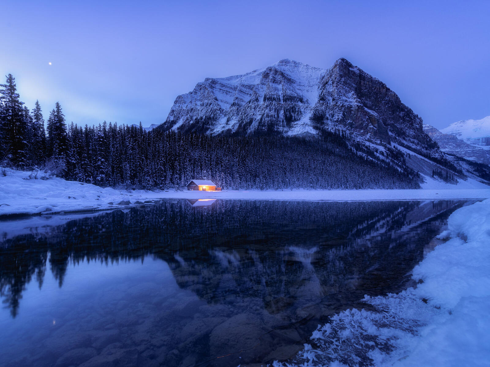 Wallpapers sunset winter Banff National Park on the desktop