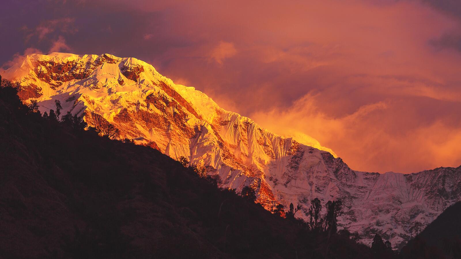 Wallpapers himalayas sunset mountain on the desktop